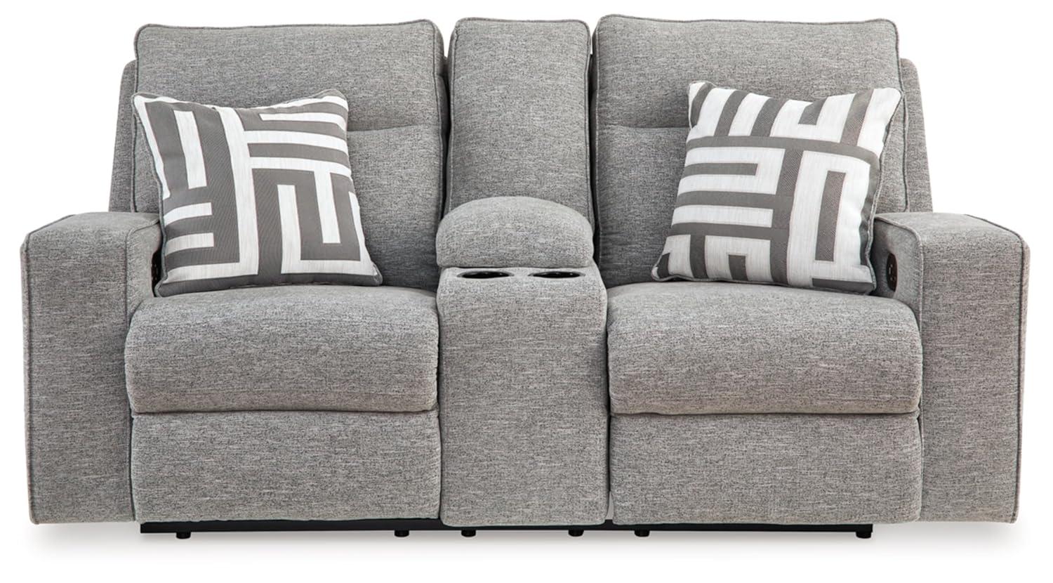Signature Design by Ashley Biscoe Pewter Power Reclining Loveseat