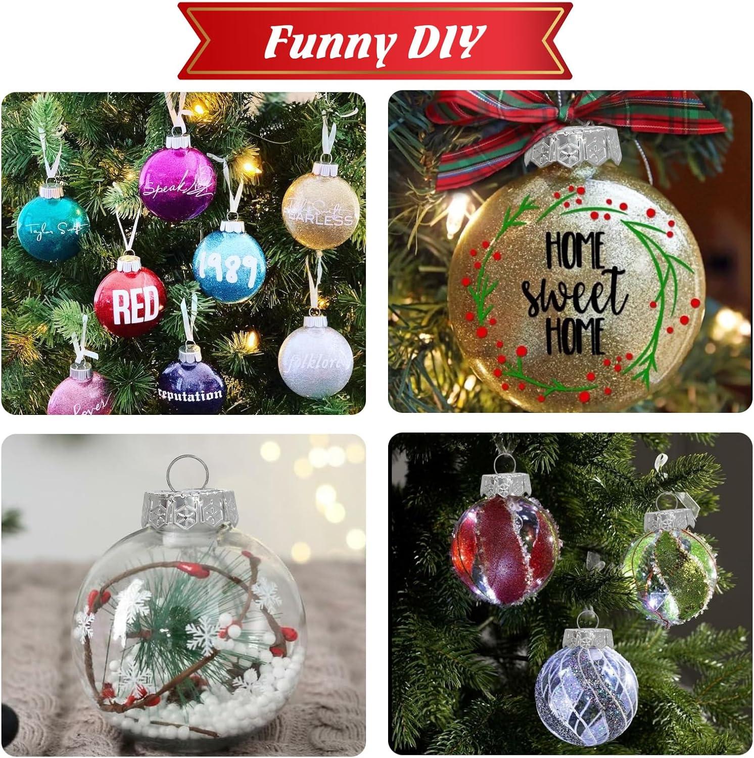 Dytern Christmas,12pcs Transparent Christmas Ball Empty DIY Balls Christmas Tree Baubles