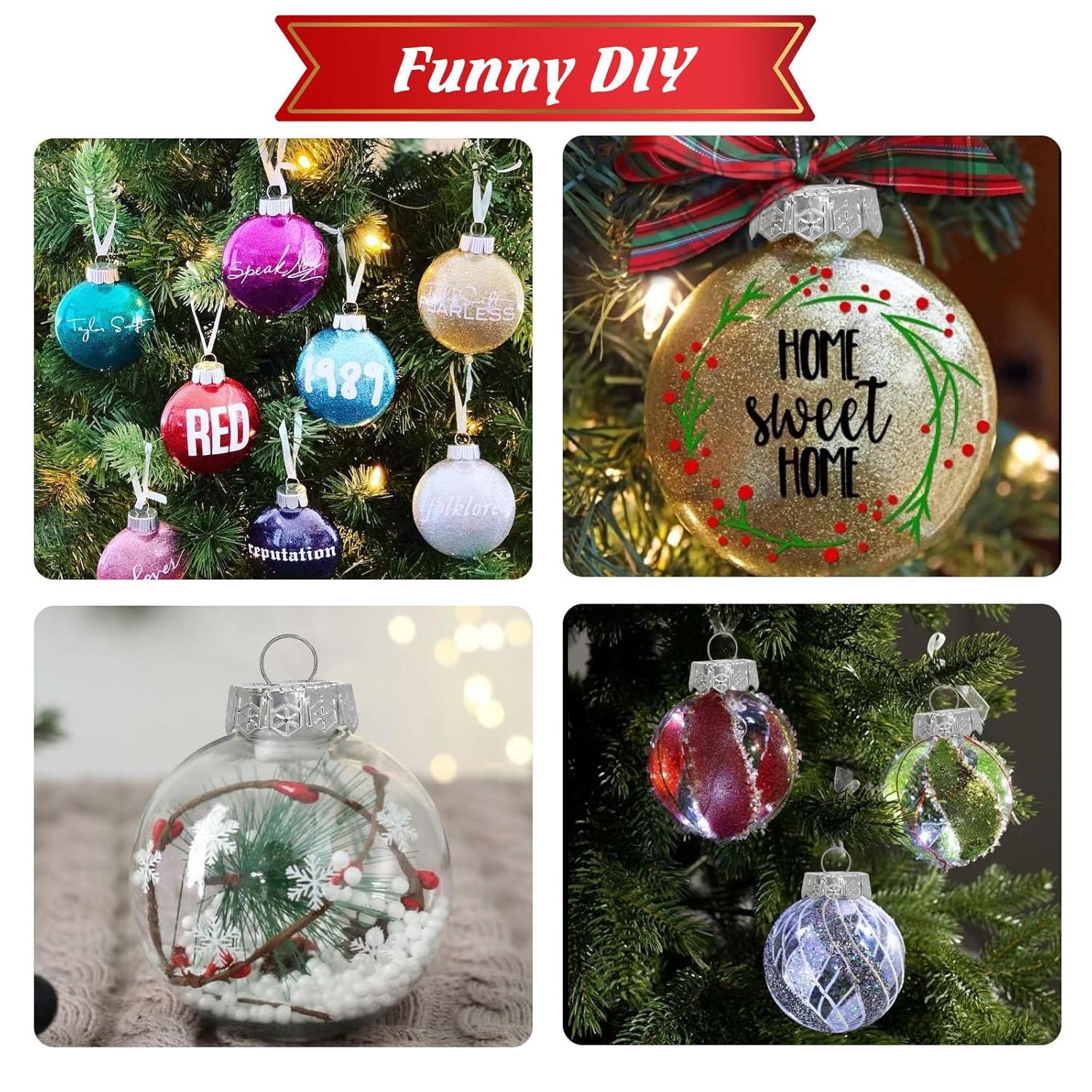 Dytern Christmas,12pcs Transparent Christmas Ball Empty DIY Balls Christmas Tree Baubles