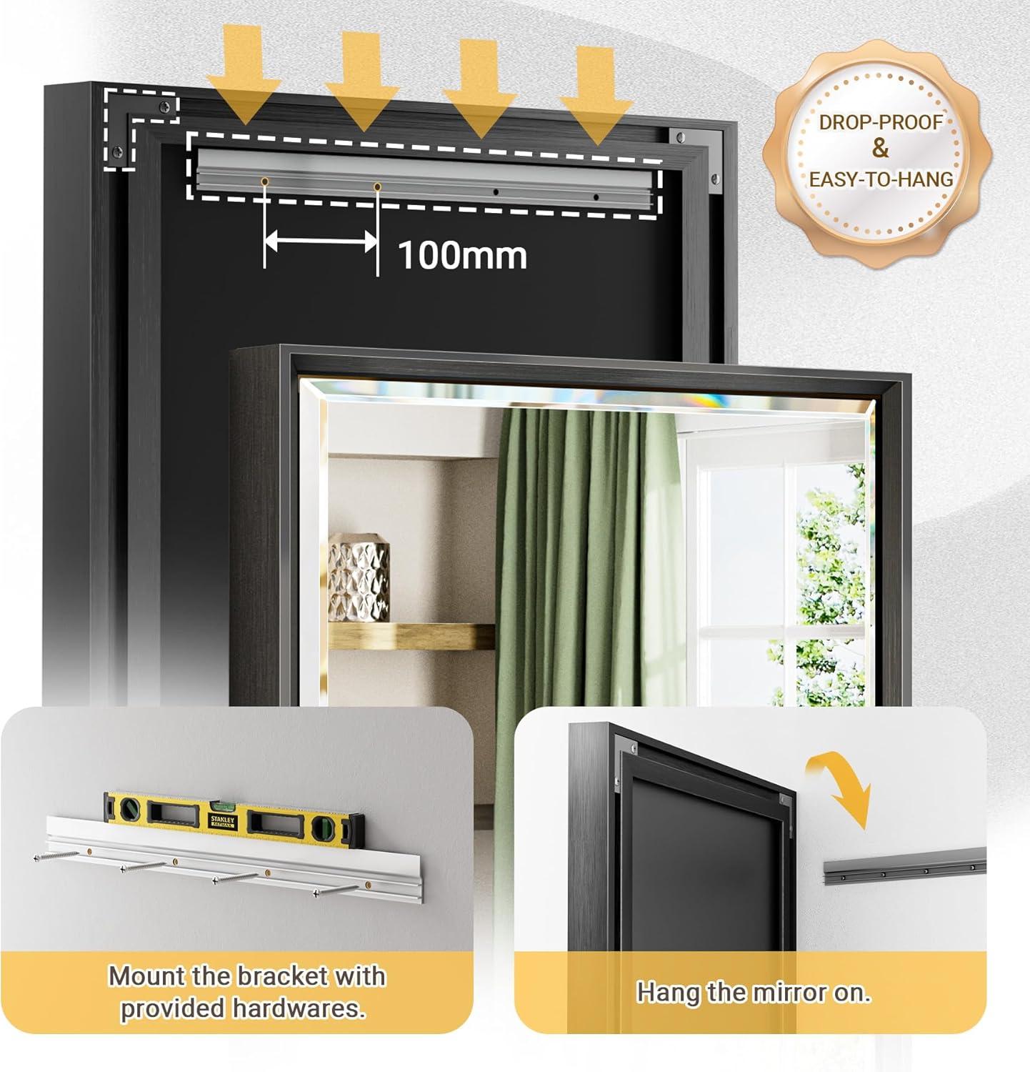 Decorative Wall Mirror Beveled Design, Bathroom Vanity Mirror Accent Mirror Finish