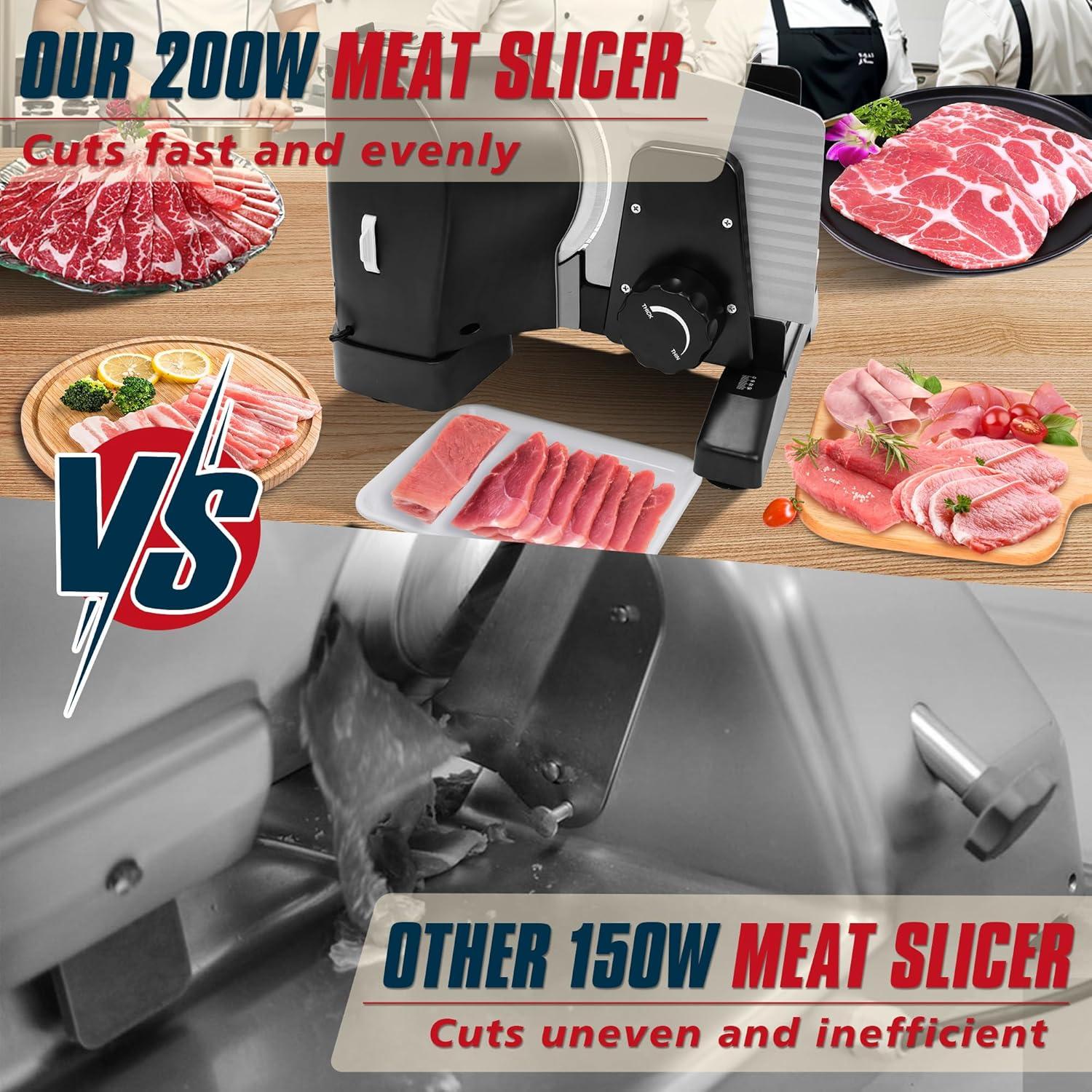 Fashionwu Fashionwu  Commercial Electric Meat Slicer 10" Food Cutter 240W Frozen Deli Slicer Machine