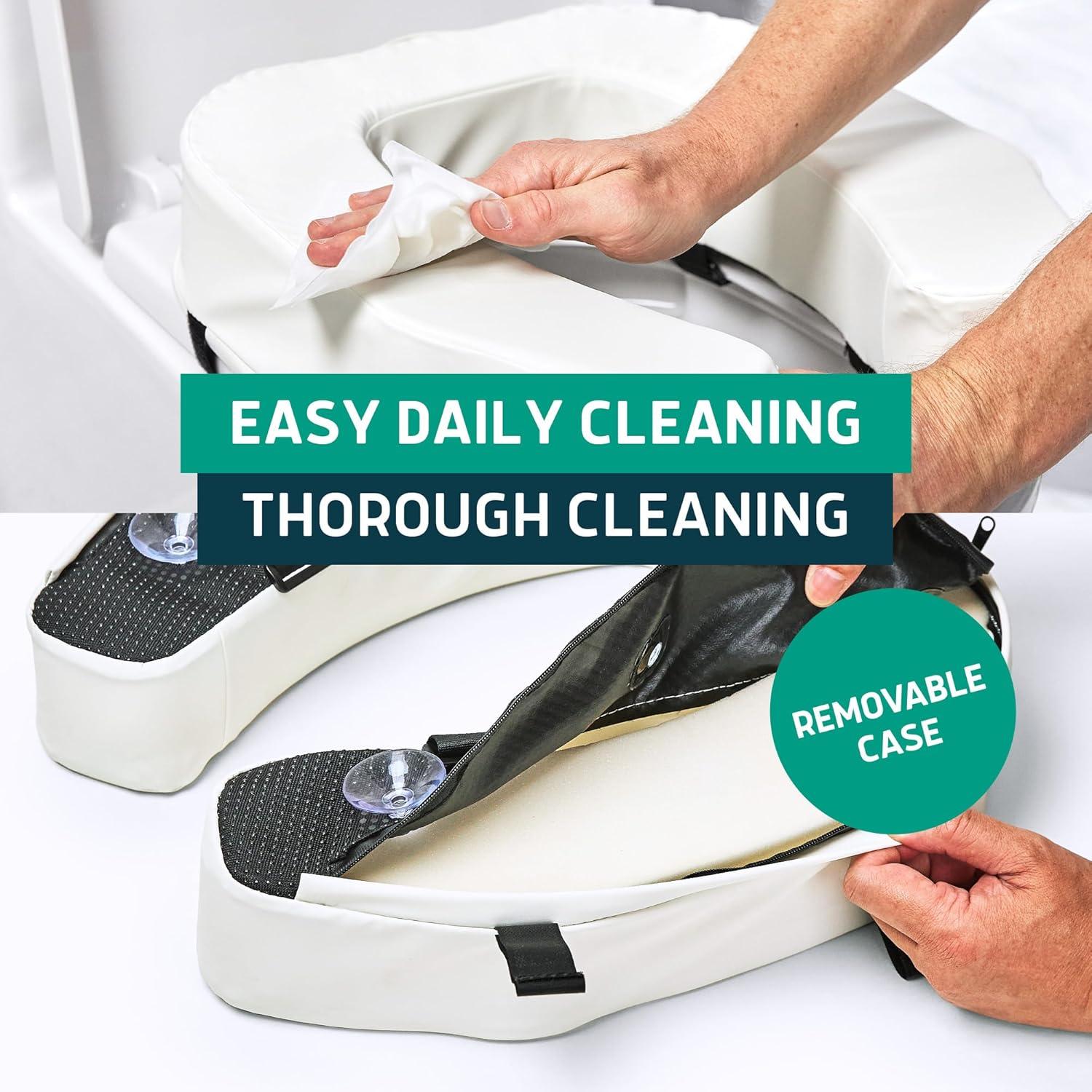White High-Density Foam Raised Toilet Seat Cushion
