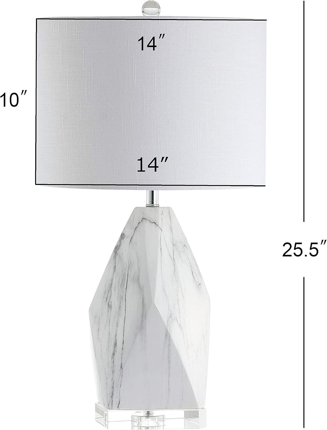 JONATHAN Y Oslo Ceramic Marble/Crystal LED Table Lamp