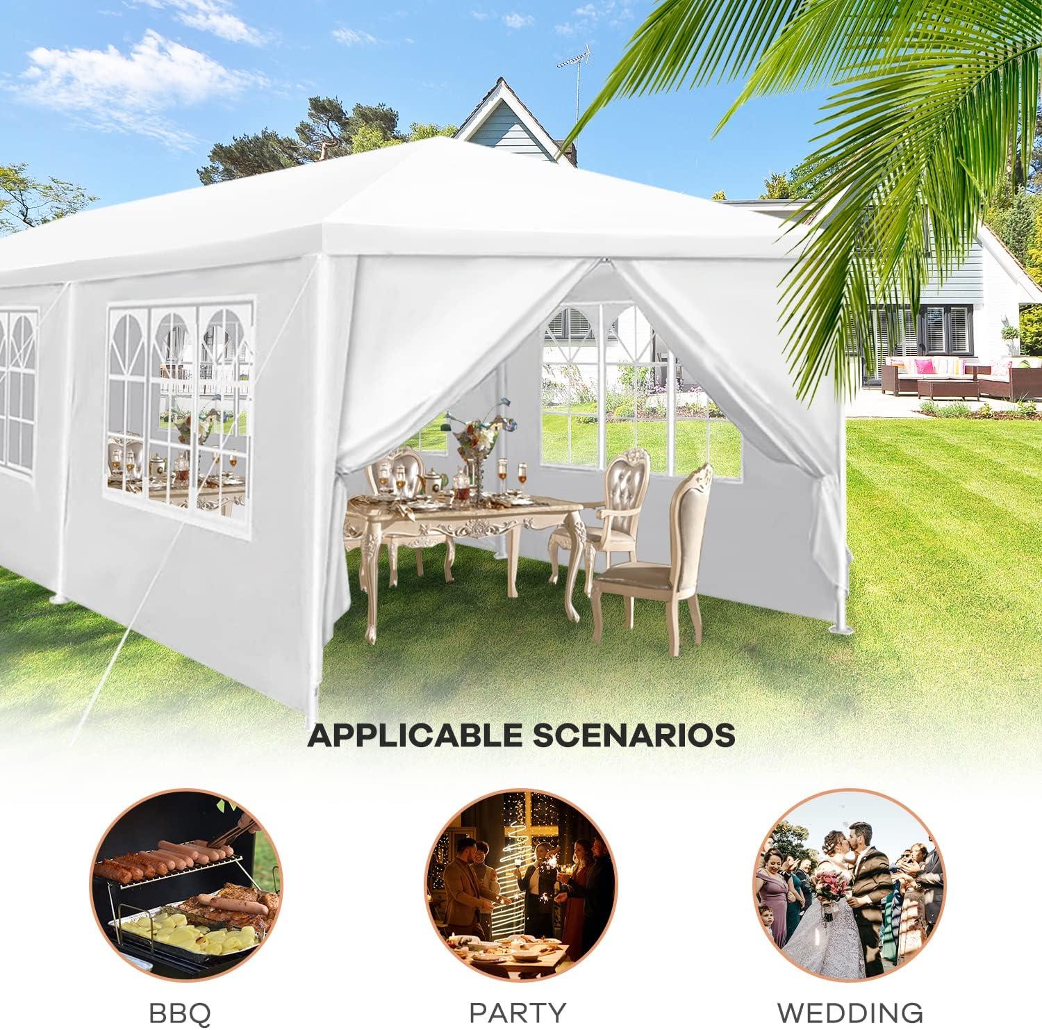 Ktaxon 10' X 30' Canopy Tent with 8 Side Walls for Party Wedding Camping and BBQ