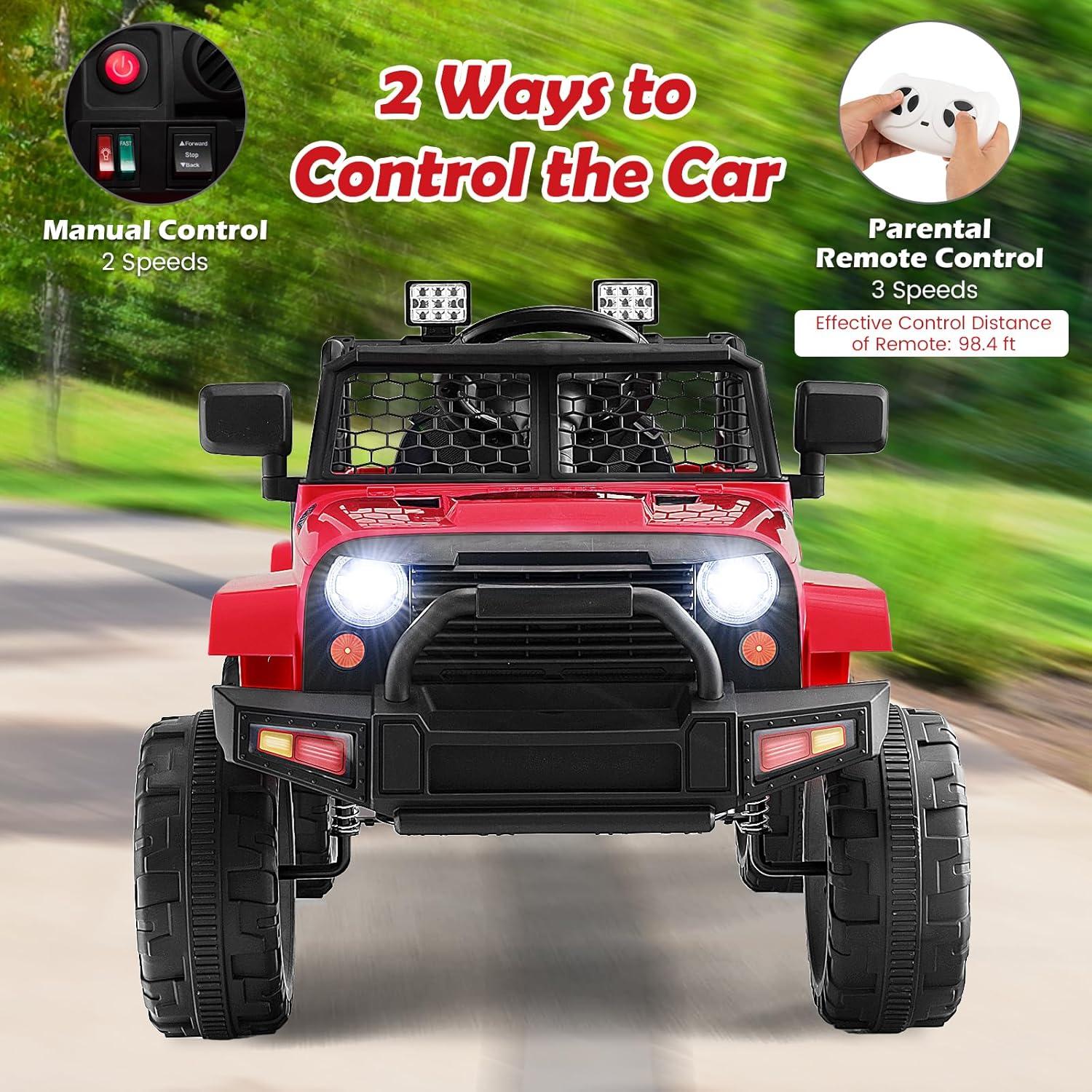 Red 12V Battery Powered Kids Truck with Remote Control