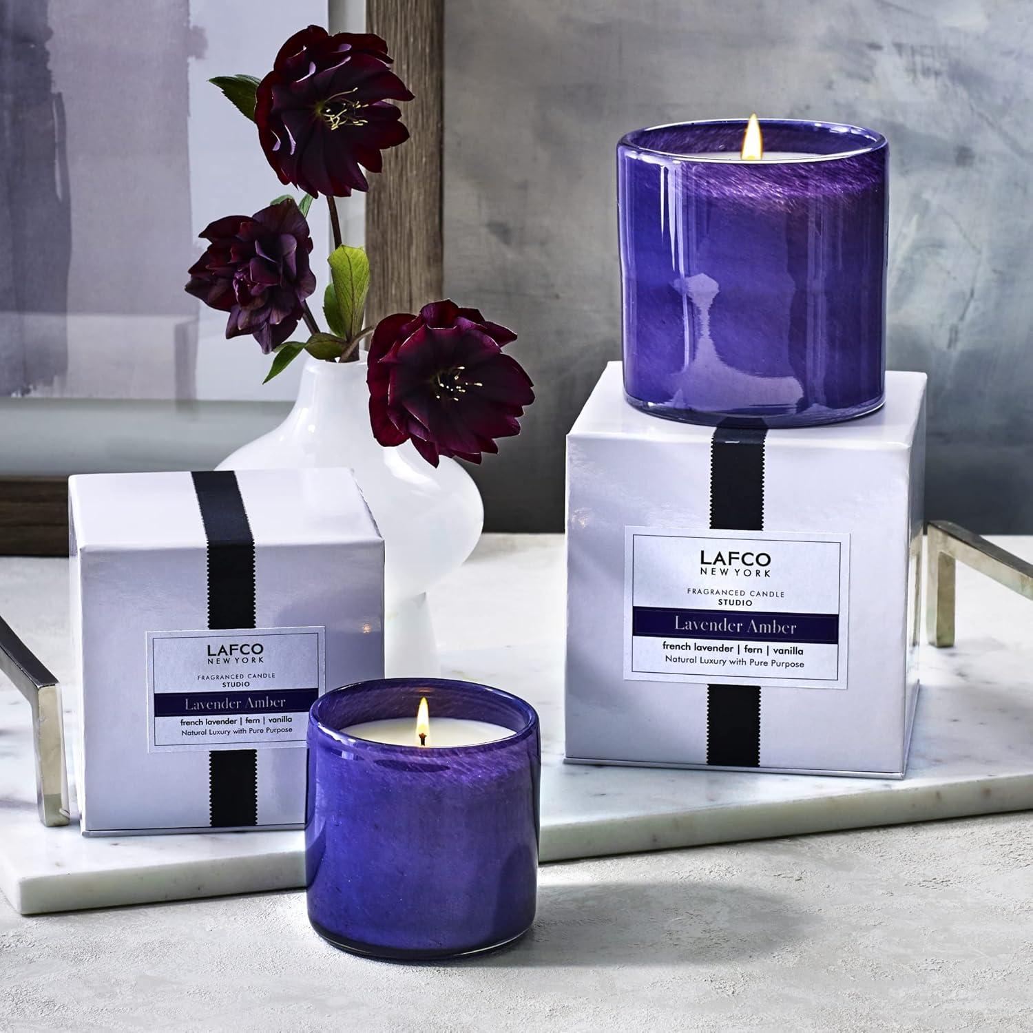 Lavender Amber Scented Jar Candle