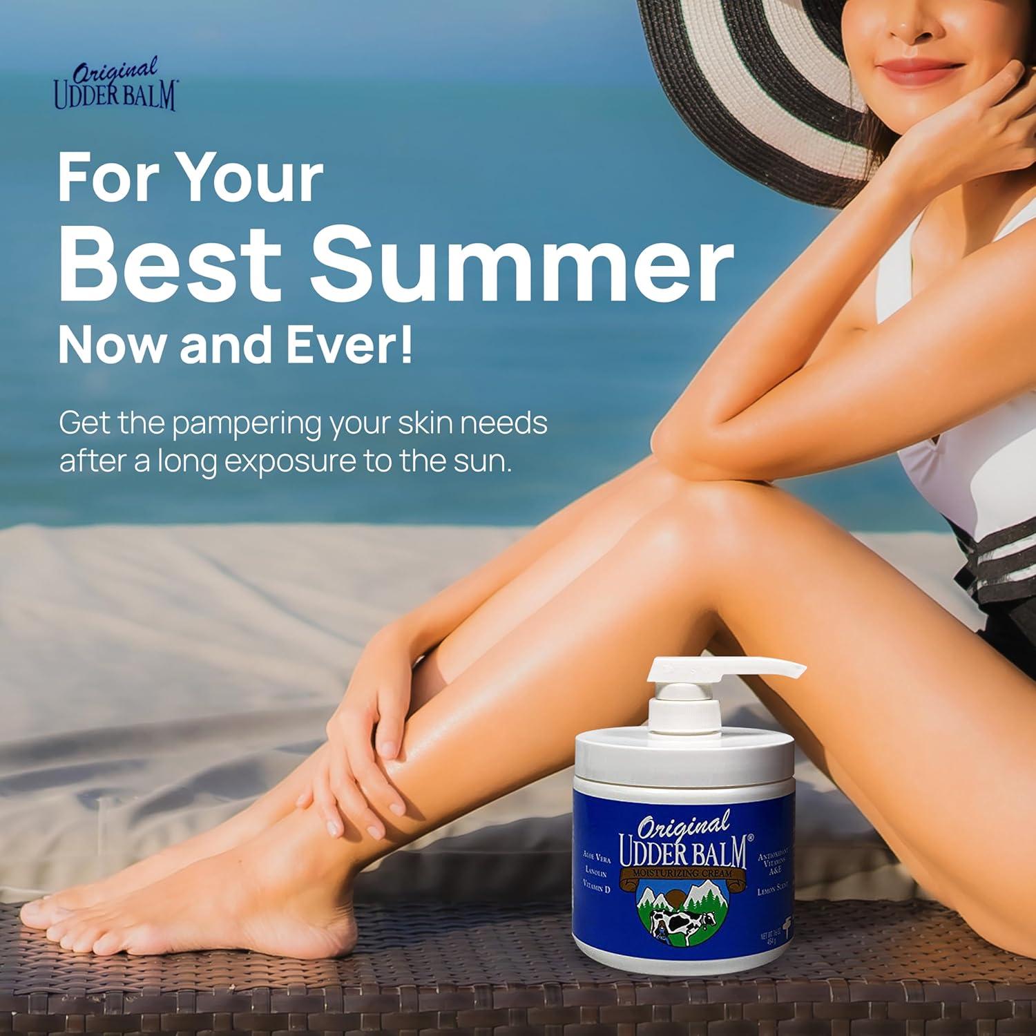 Original Udder Balm Moisturizing Cream with Aloe & Lanolin 16oz Pump Jar.