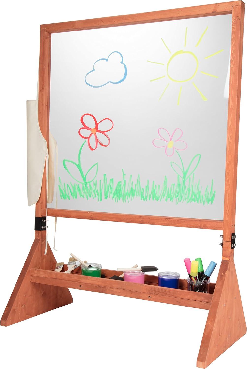 Svan Double Sided Indoor/Outdoor Plexiglass Art Easel (21 x 36 x 51 in) - Easy to Clean  Kids Can Draw or Paint On Both Sides