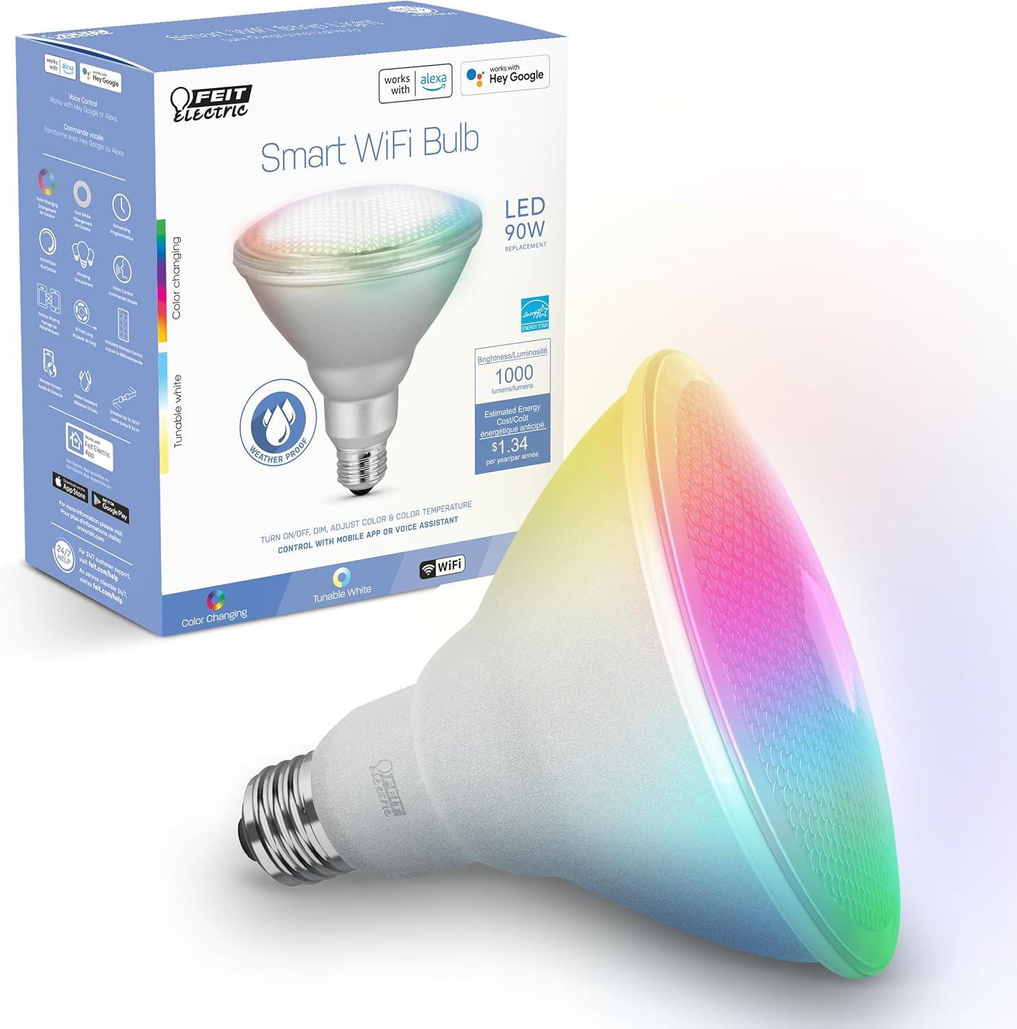 Feit Electric PAR38 E26 (Medium) LED Smart Bulb Color Changing 90 Watt Equivalence 1 pk