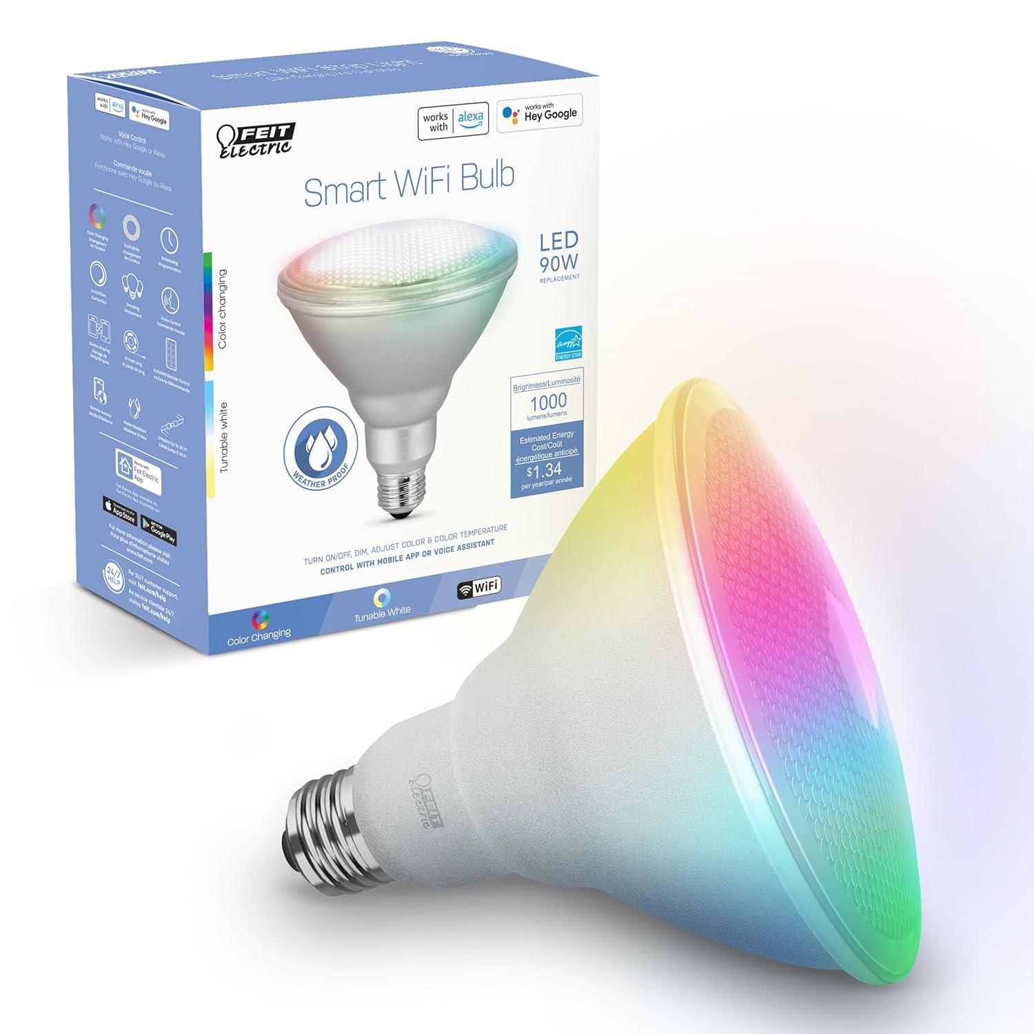 Feit Electric PAR38 E26 (Medium) LED Smart Bulb Color Changing 90 Watt Equivalence 1 pk