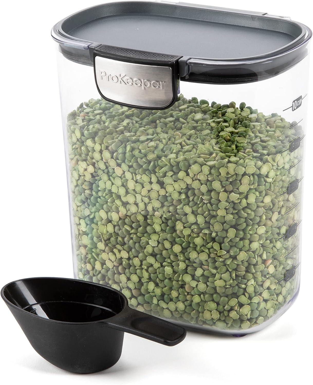 Clear BPA-Free Stainless Steel Grain Storage Container with Scoop