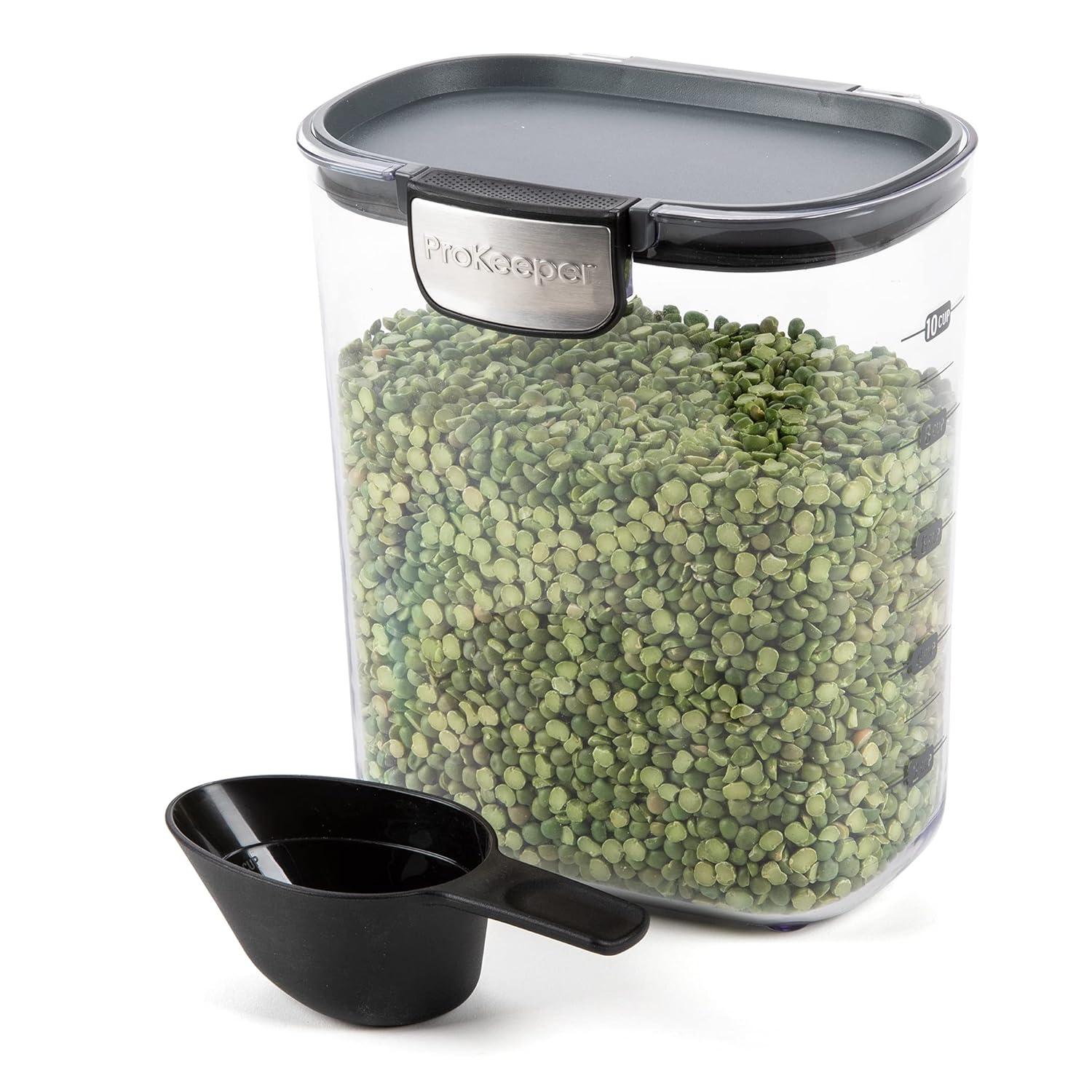 Clear BPA-Free Stainless Steel Grain Storage Container with Scoop