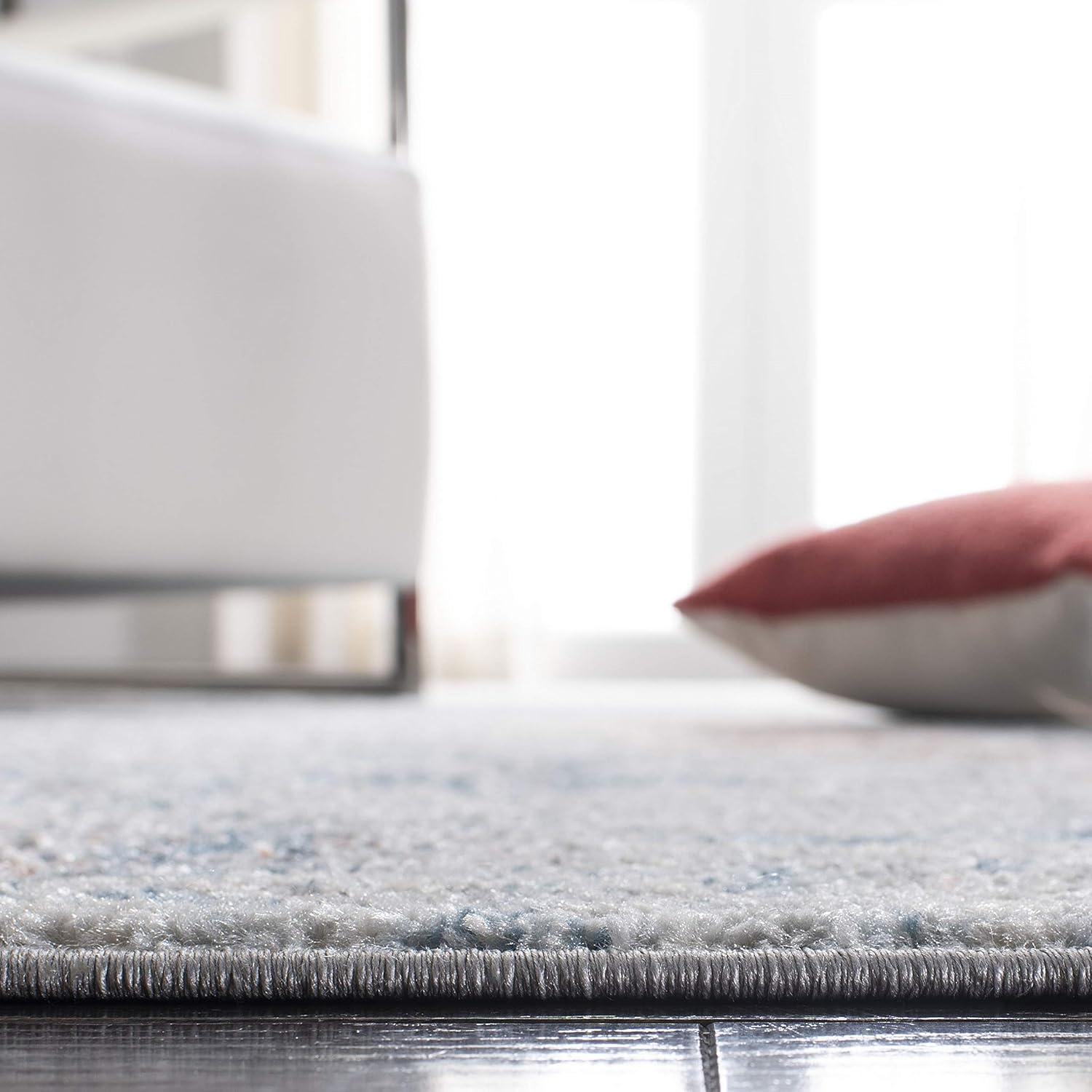 Tulum TUL209 Power Loomed Area Rug - Light Blue/Ivory - 3'x3' - Safavieh.