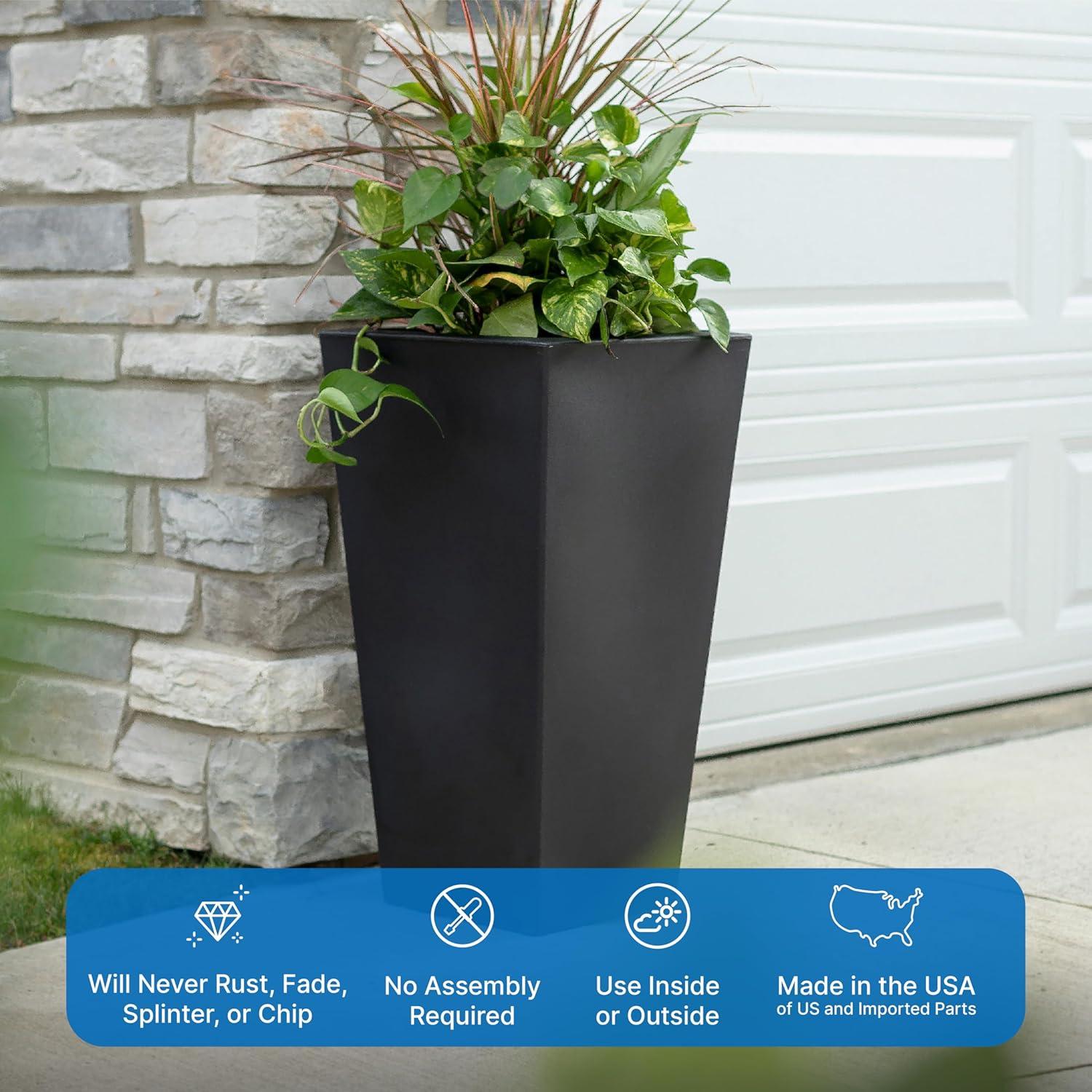 Tremont Square Self-Watering Plastic Planter