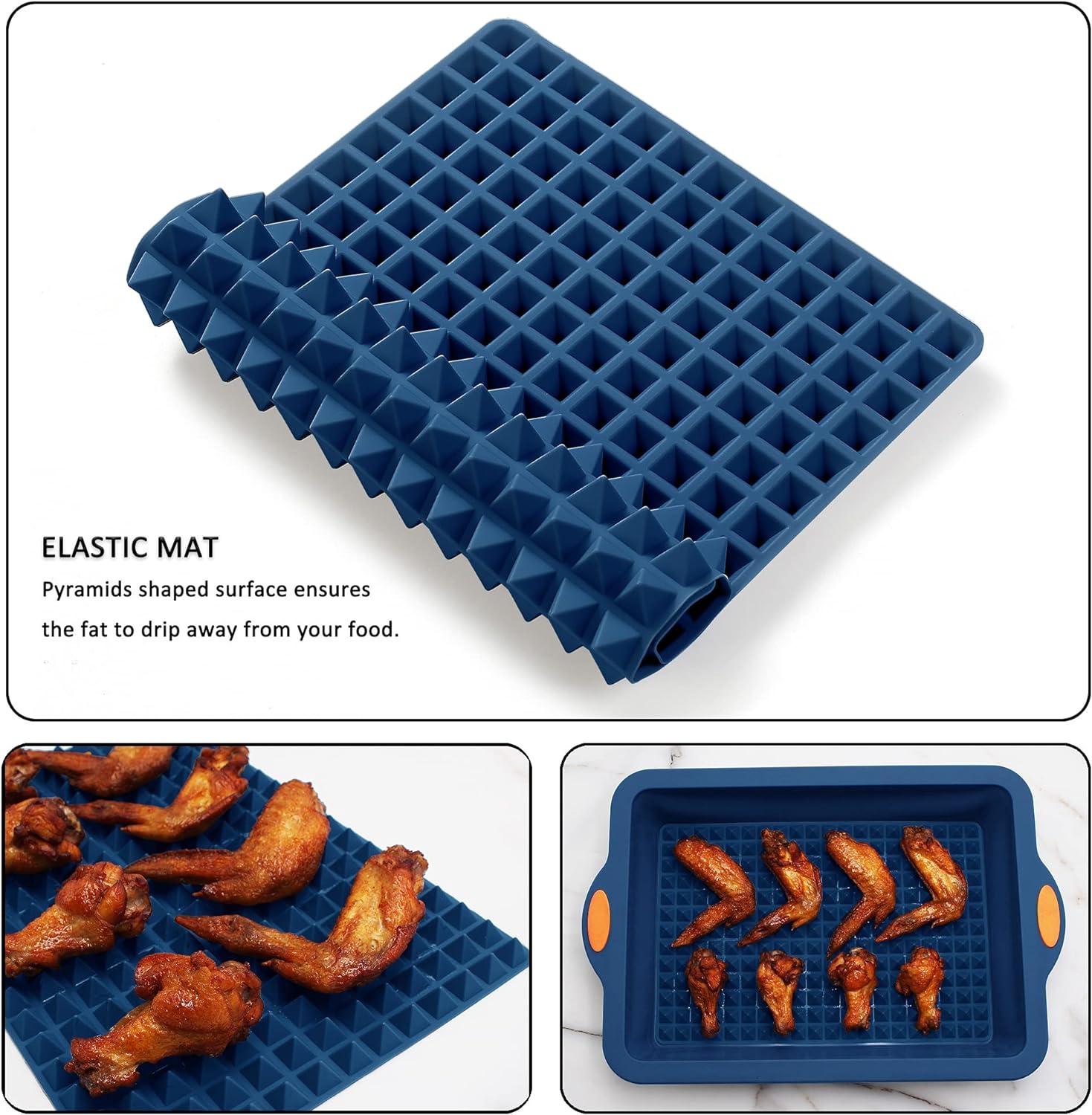 Navy Blue 8-Piece Silicone Baking Set with Metal Reinforced Frame