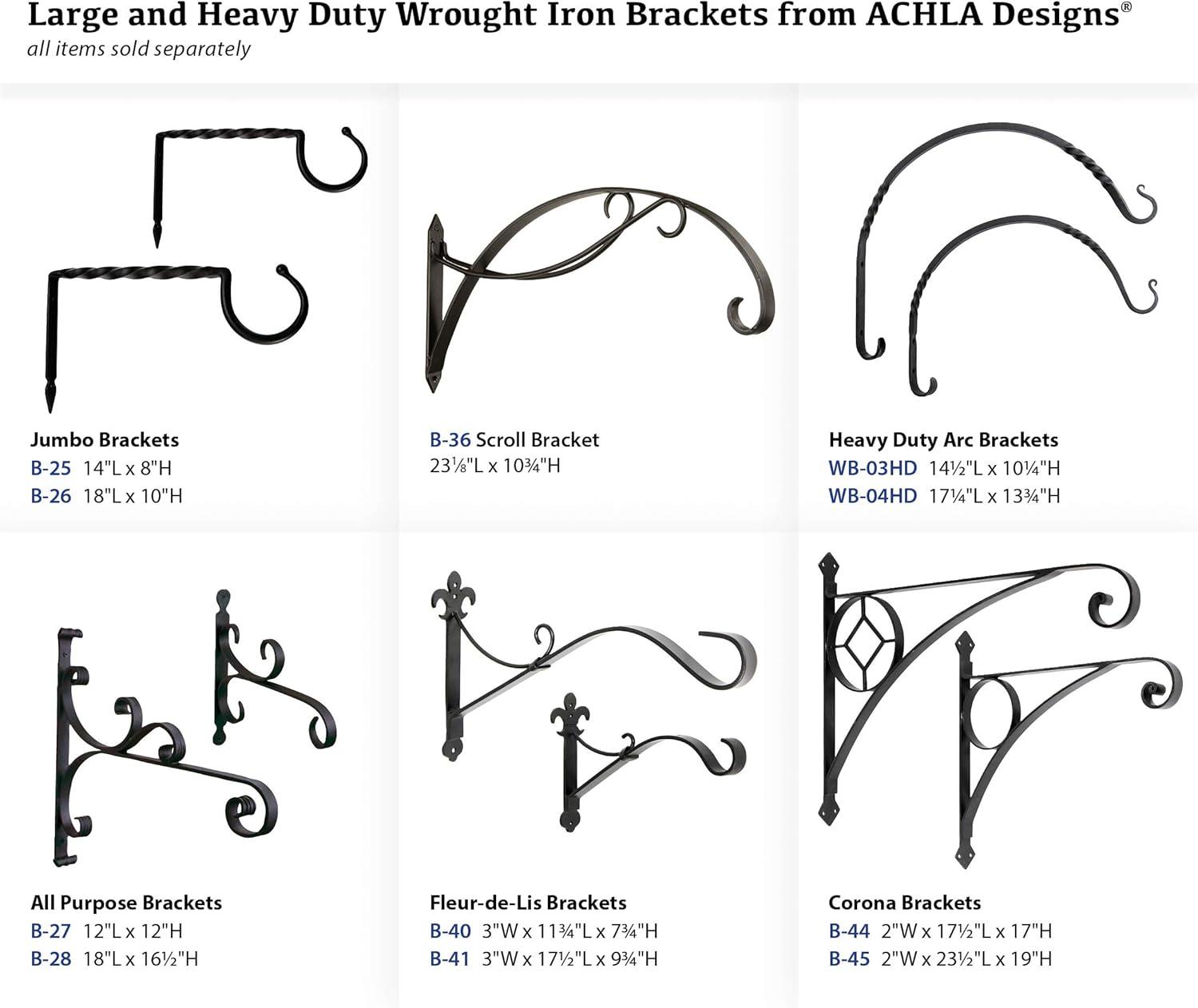 Black Wrought Iron All-Purpose Bracket, 13-inch