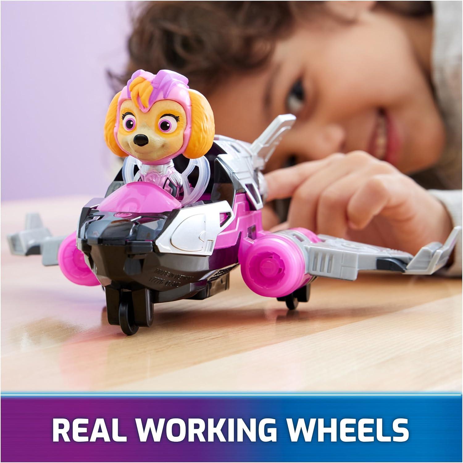 PAW Patrol: The Mighty Movie, Airplane Toy with Skye Mighty Pups Action Figure, Lights and Sounds, Kids Toys for Boys & Girls 3+