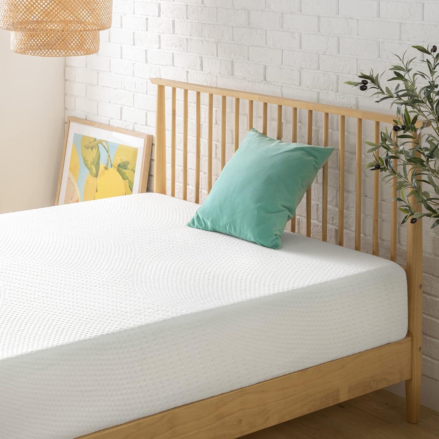 Twin 10-Inch White Memory Foam Mattress with Fabric Cover