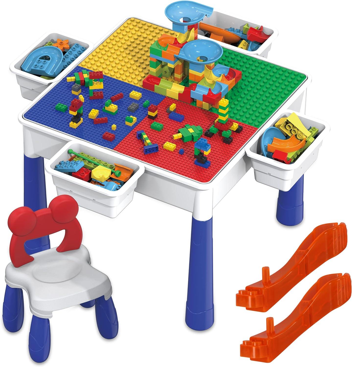 PicassoTiles 581-Piece Folding Activity Table Set with Storage