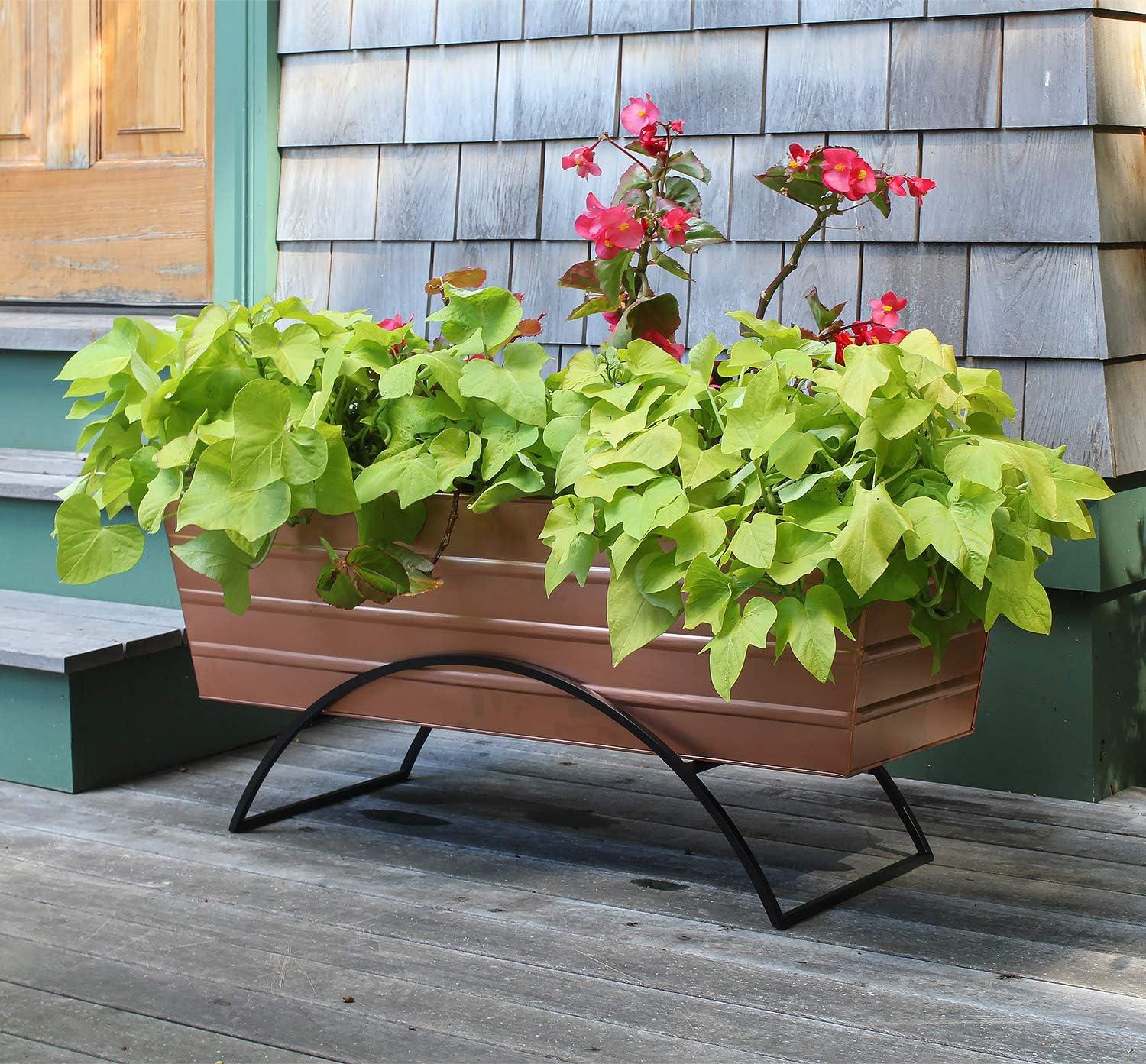 Large Copper Wrought Iron Flower Box Stand