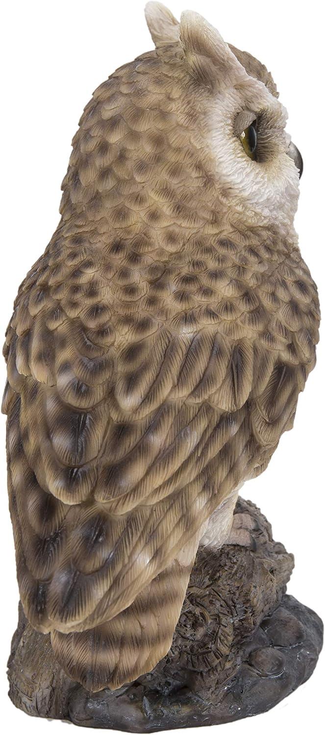 Motion Activated Singing Brown Polyresin Owlet Garden Statue