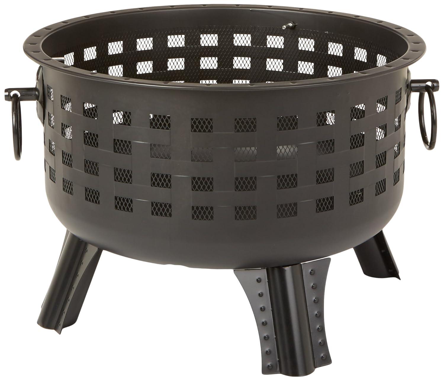 Amazon Basics 27 inch Steel Round Lattice Fire Pit