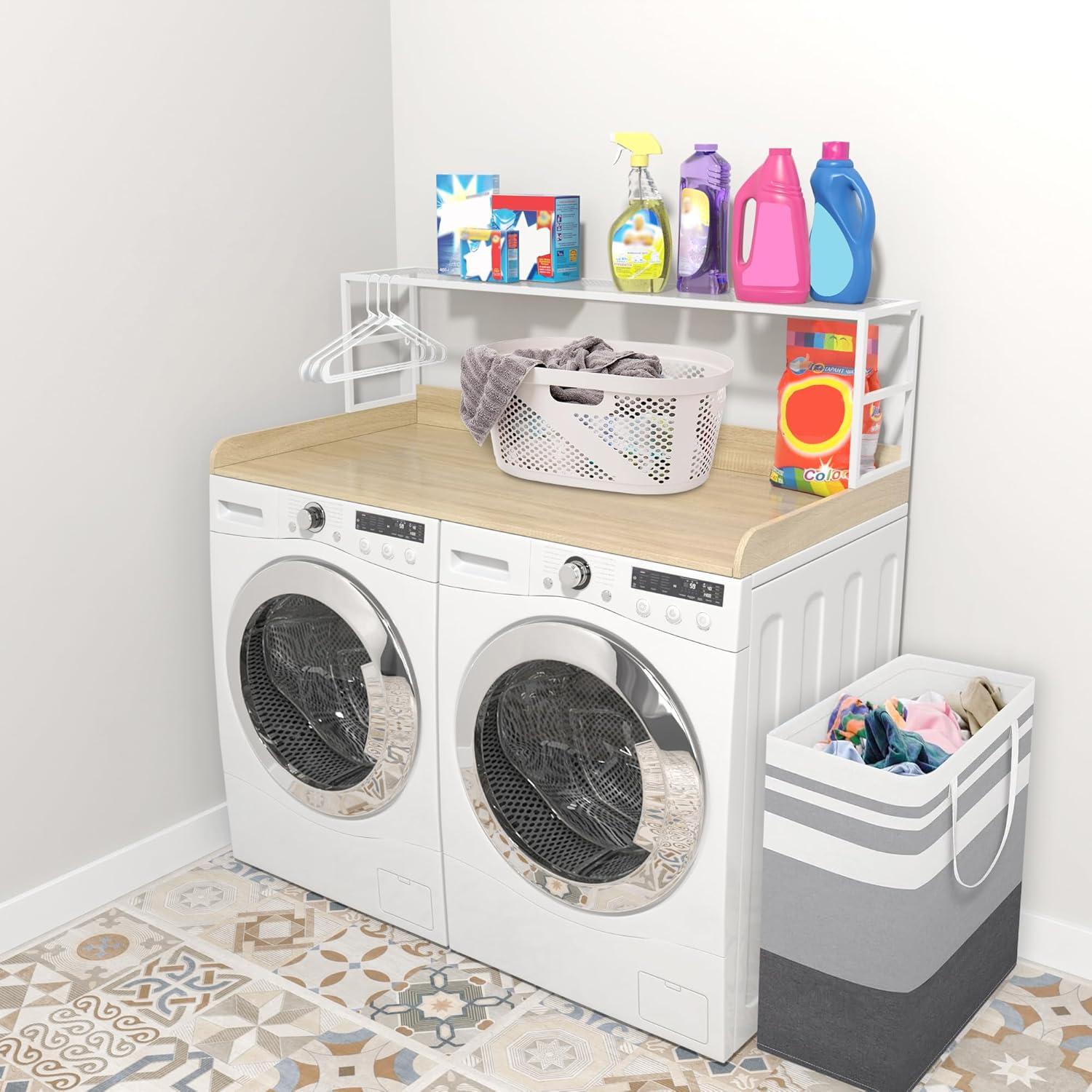 GDLF GDLF Washer Dryer Countertop Laundry Countertop with Washer Dryer Shelf,Natural Wood Color