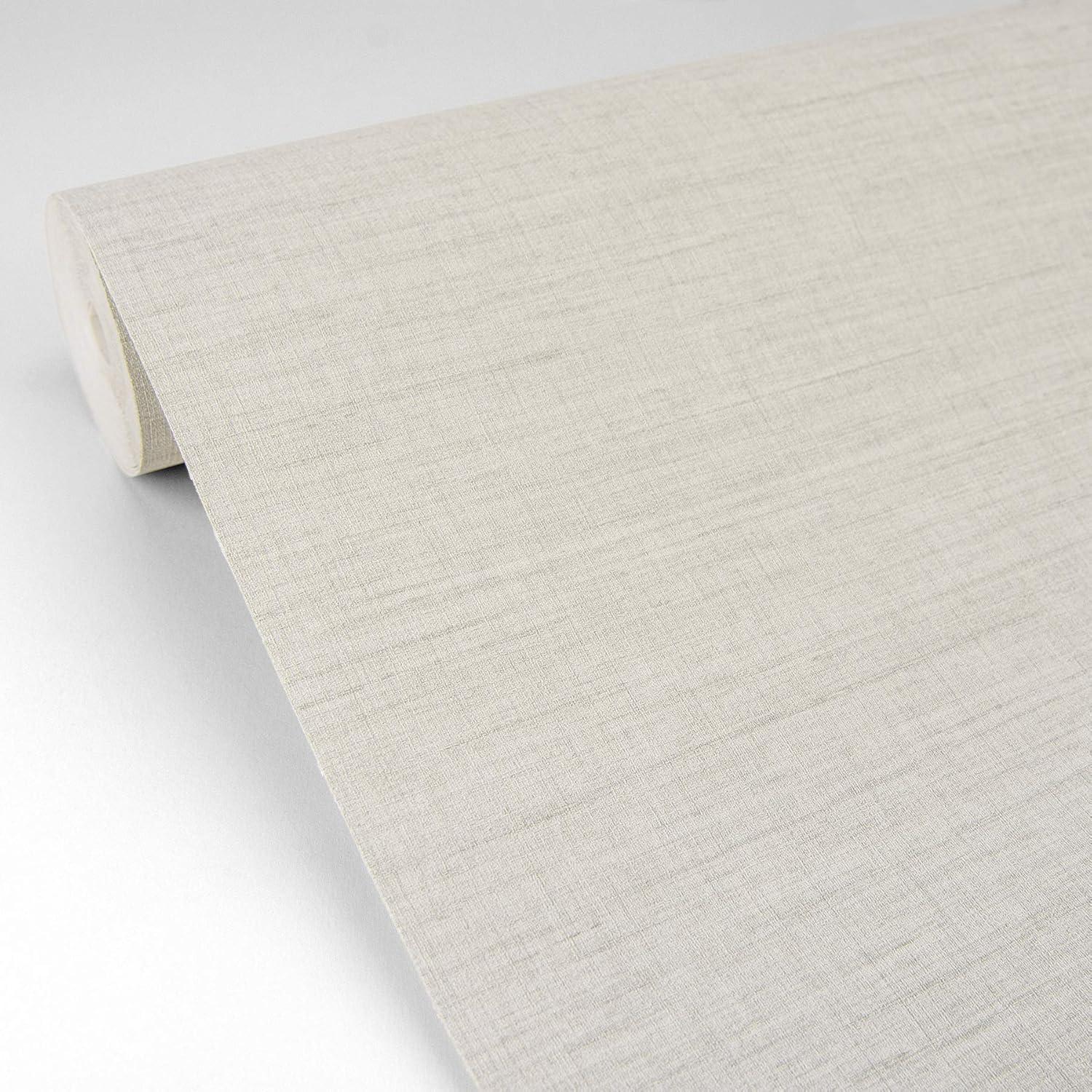 Essence Cream Linen Texture Non-Pasted Washable Wallpaper