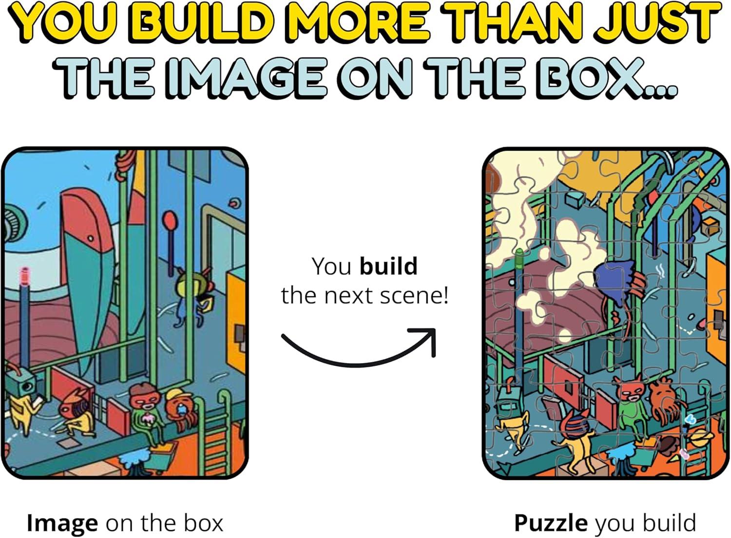 Mystery Jigsaw Puzzle-1,000 Pcs Mystery Puzzle with Storytelling Comics, Secret Ending-1000 Piece Puzzle for Adults & Kids –19.7'' x 27.6'' Frameable Magic Art (Beyond The Kelp)