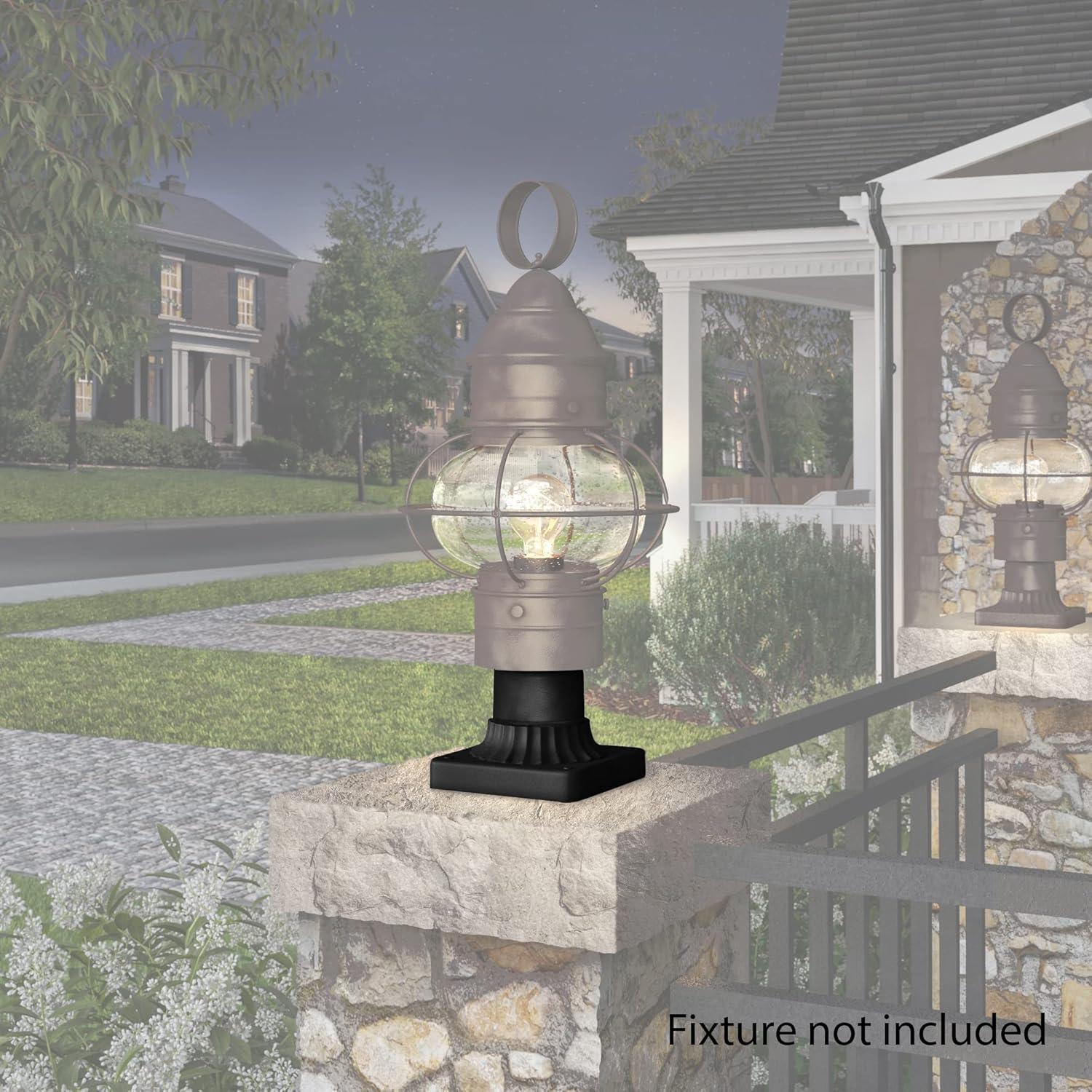 Designers Fountain 1916-BK Outdoor Post Light Square Mounting Base, Pier Mount Base, Black