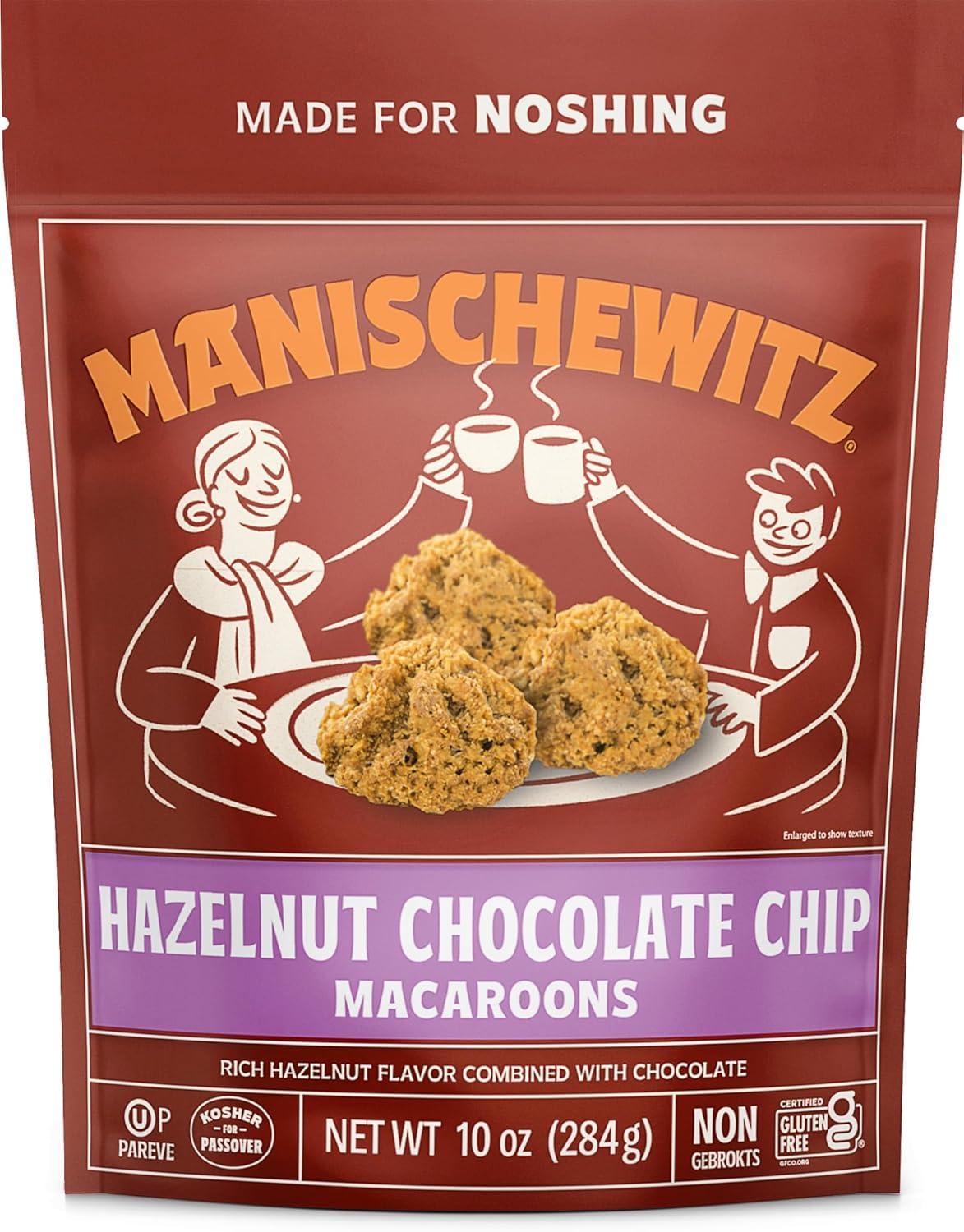 Manischewitz Chocolate Chip Macaroons, 10oz Resealable Bag, Gluten Free, Kosher For Passover
