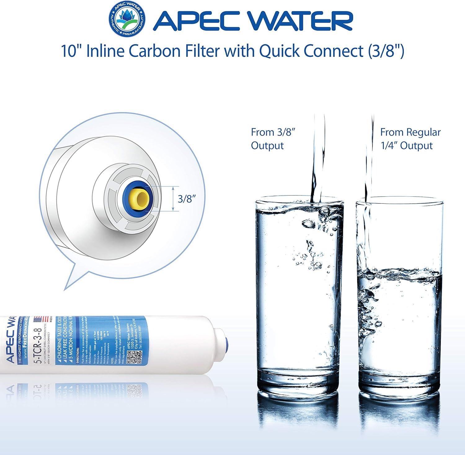 APEC 10" White Coconut Shell Carbon Inline Water Filter