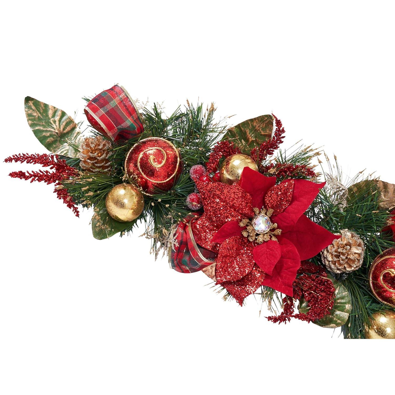 Capiz Silver White Christmas 60'' in. Faux Poinsettia Garland