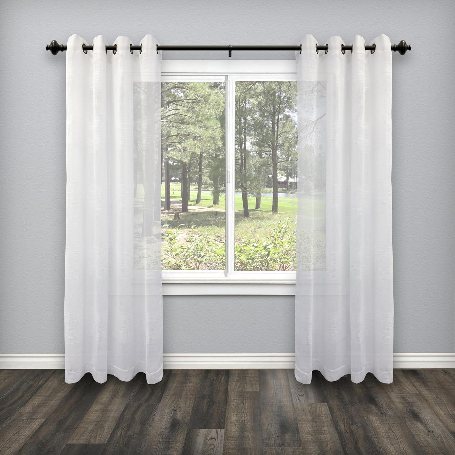 Cardiff 36-72 Inch Adjustable Black Metal Curtain Rod Set