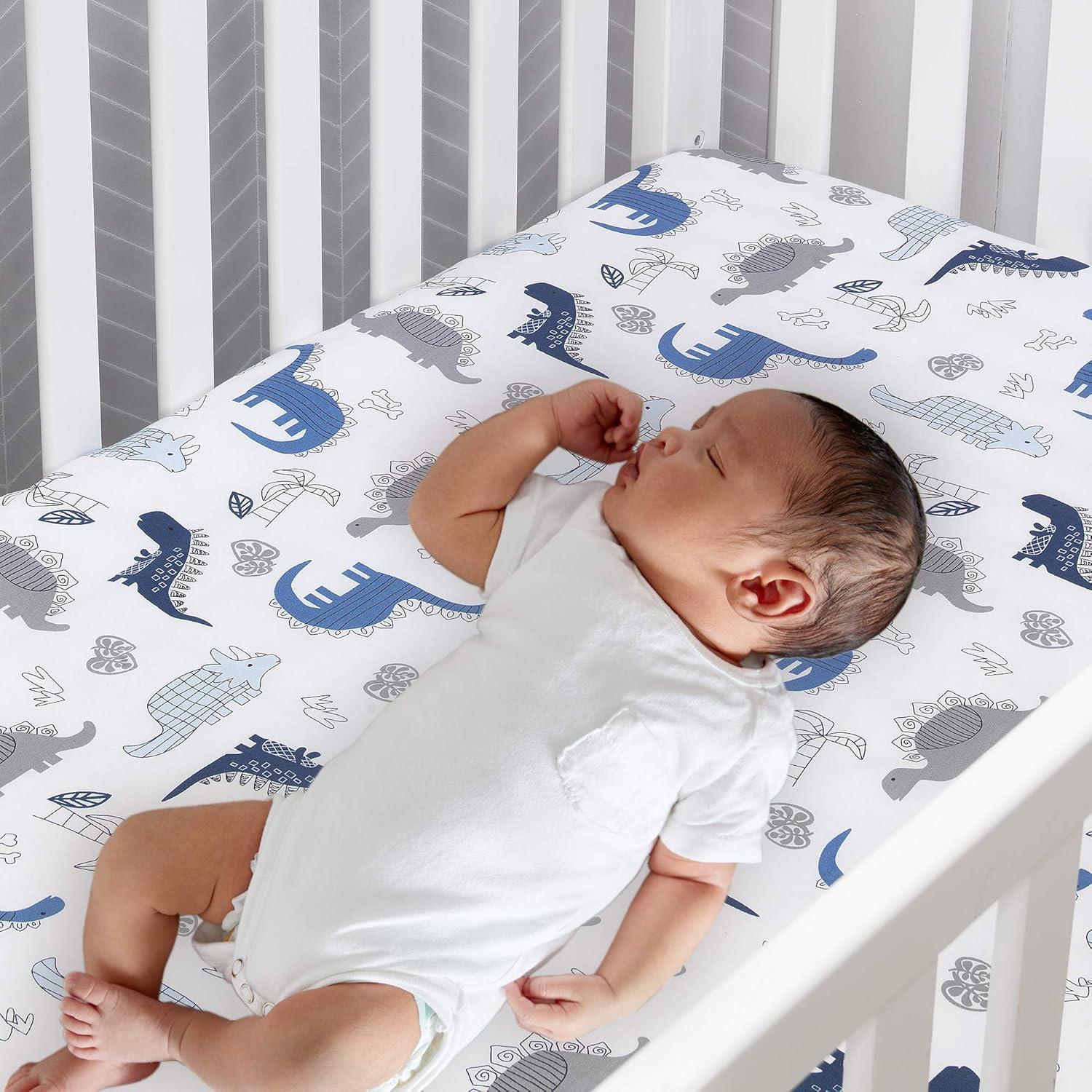 Lambs & Ivy Jungle Adventure 100% Cotton Baby/Toddler Fitted Crib Sheet - White