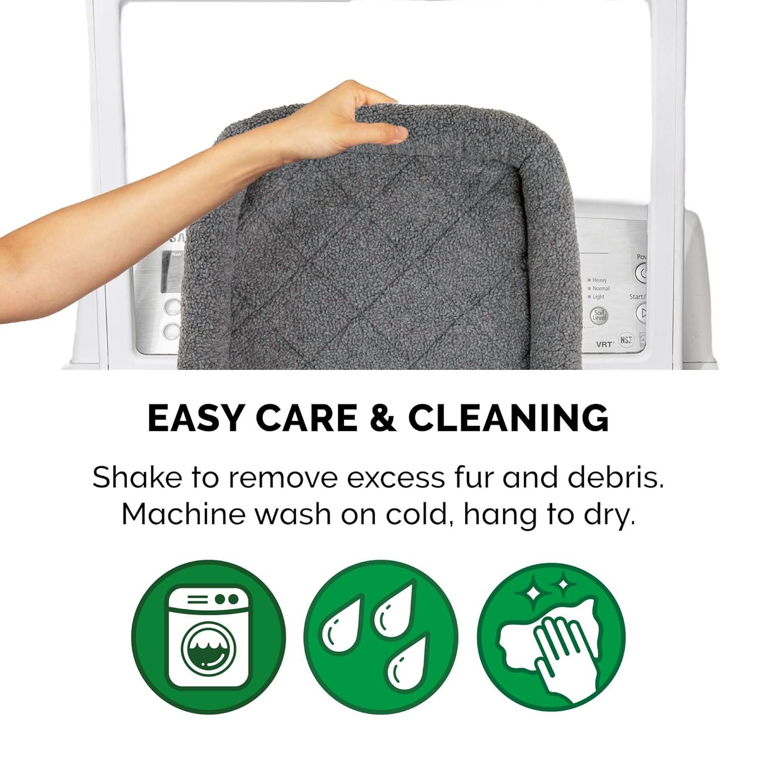 FurHaven Faux Lambswool Crate Bolster Pet Bed