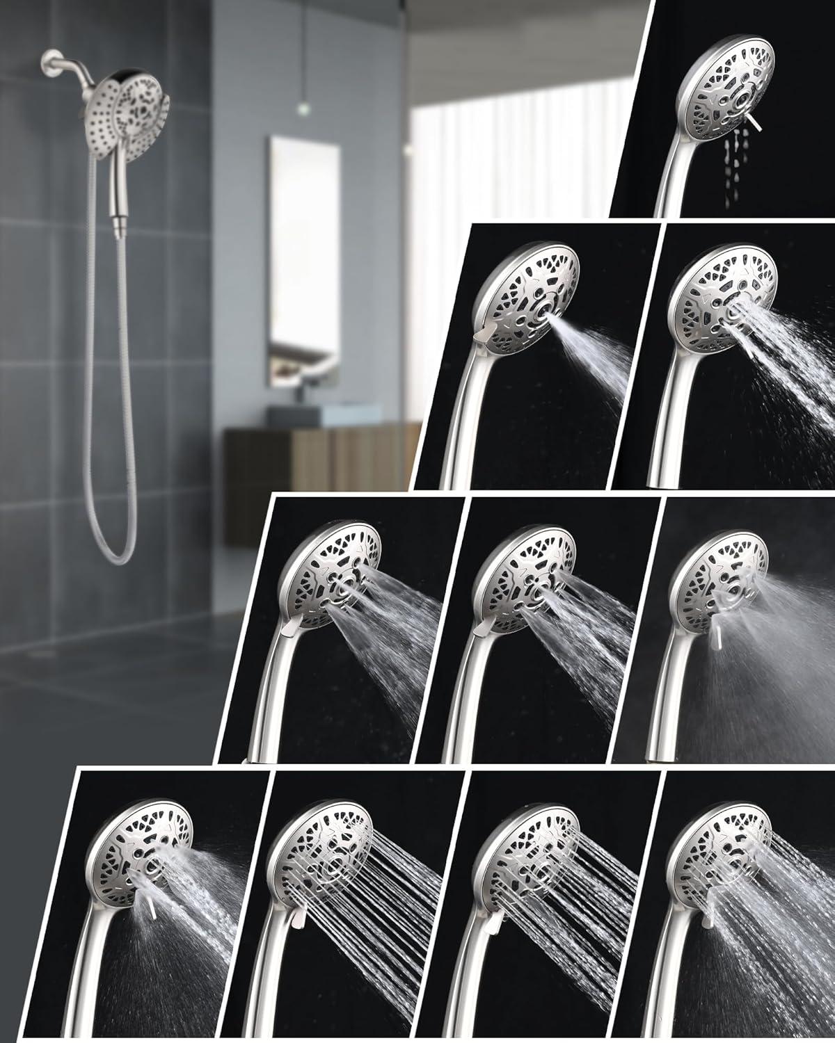 Shower Heads with Handheld Spray Combo: 7.2" Rain Shower Head & Handheld Shower Head 2-IN-1