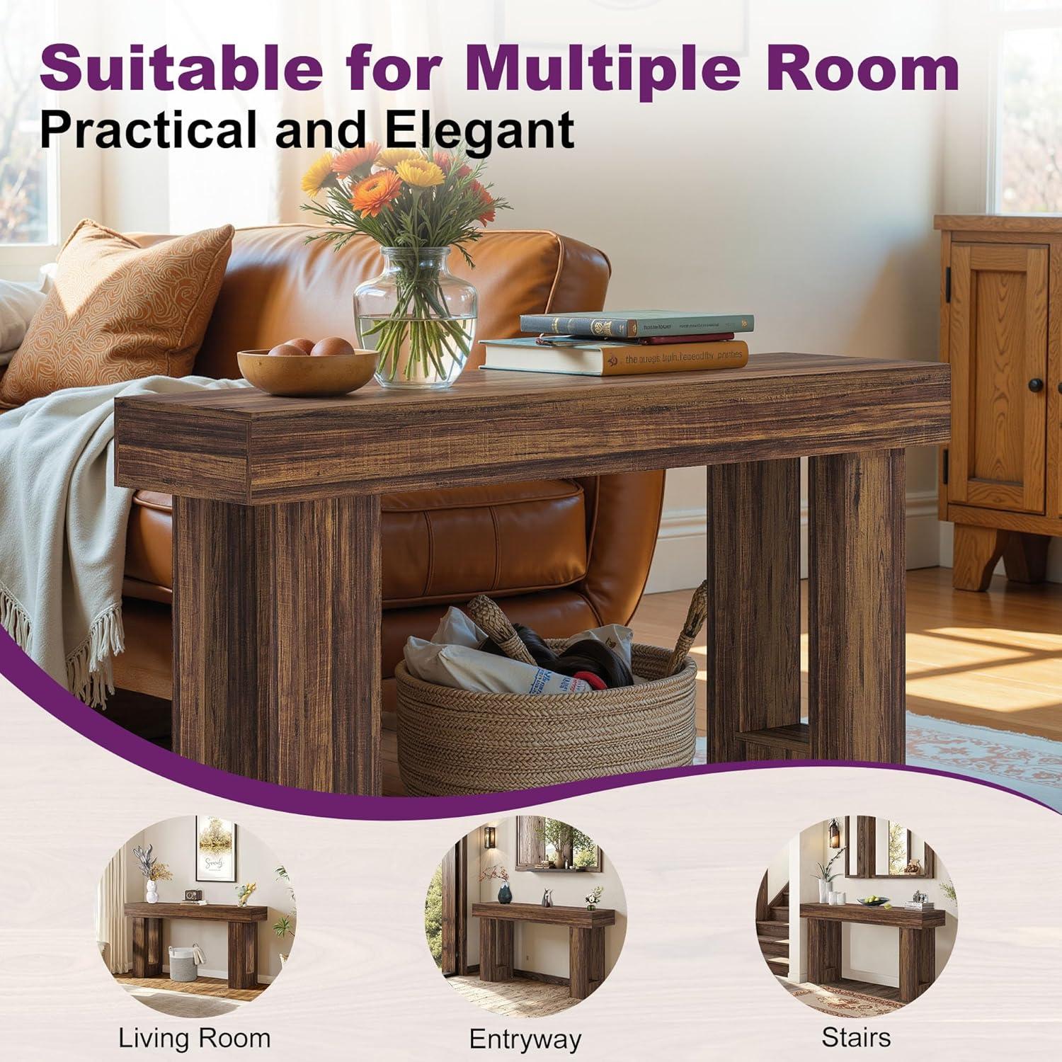 Millwood Pines 63 Inch Long Console Table Farmhouse Sofa Table