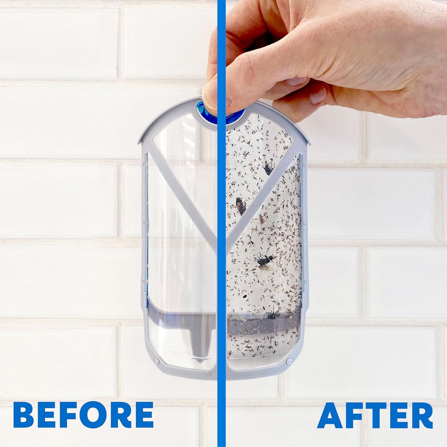 Zevo Flying Insect Trap, Fly Trap Captures Houseflies, Fruit Flies, and Gnats 1 Plug-in Base + 1 Cartridge