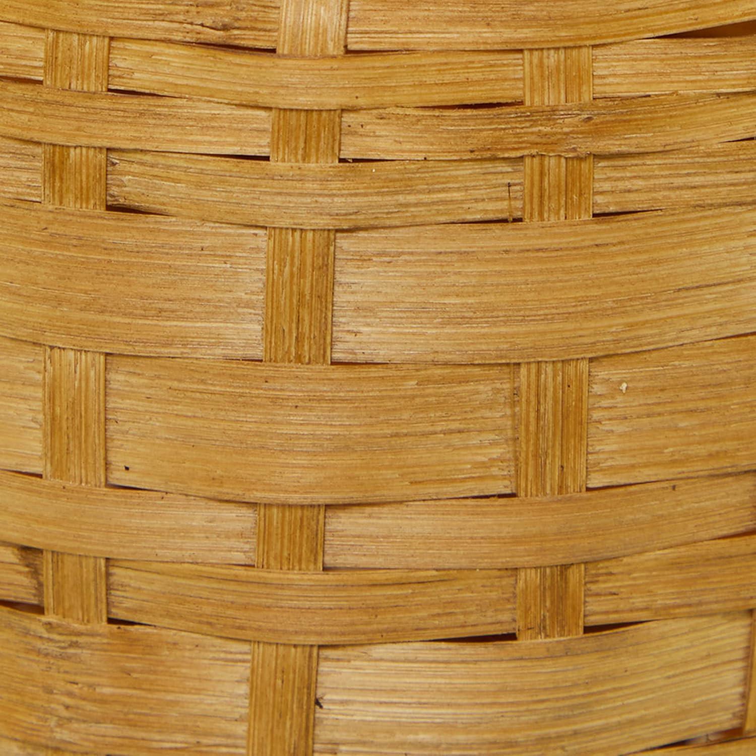 Tall Brown Woven Bamboo Floor Vase