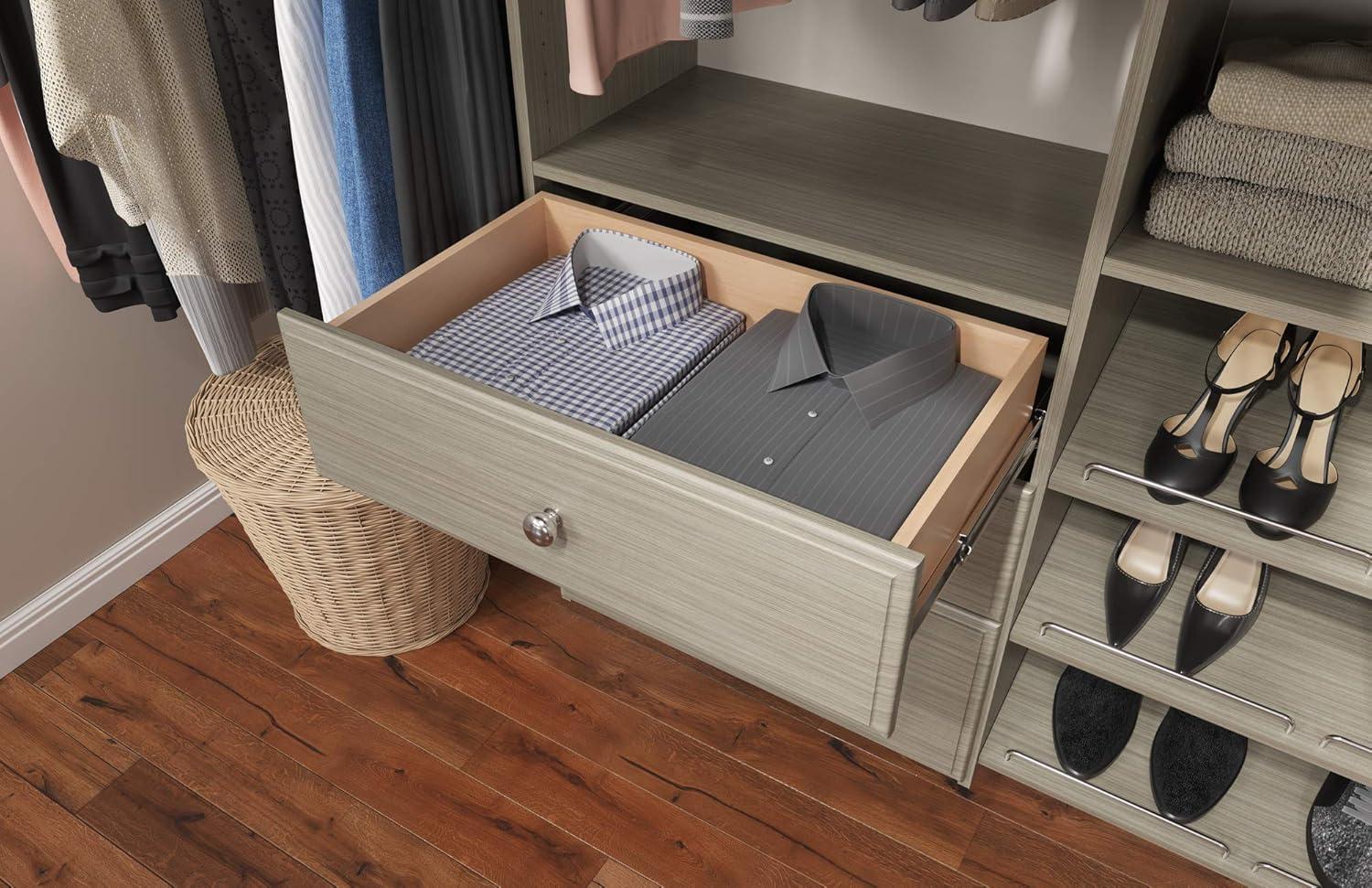 Easy Track Wood Laminate Dual Tower Closet Organizer