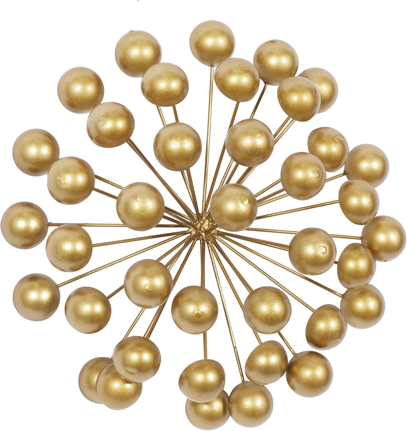 CosmoLiving by Cosmopolitan Gold Metal Starburst Wall Decor with Orb Detailing