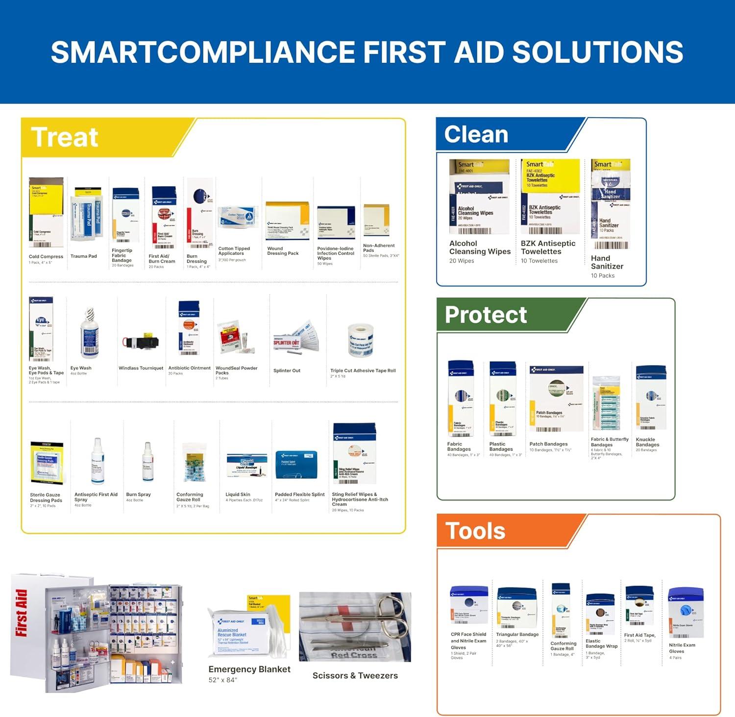 First Aid Only XL SmartCompliance General Business First Aid Cabinet without Medications, Metal, White