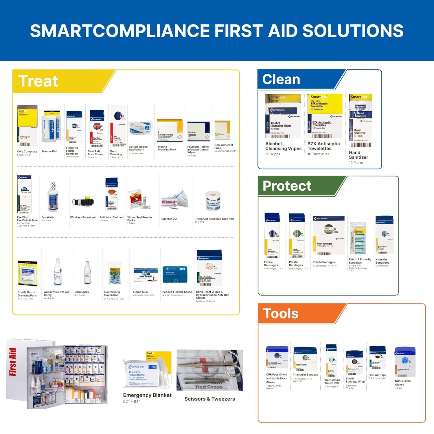 First Aid Only XL SmartCompliance General Business First Aid Cabinet without Medications, Metal, White