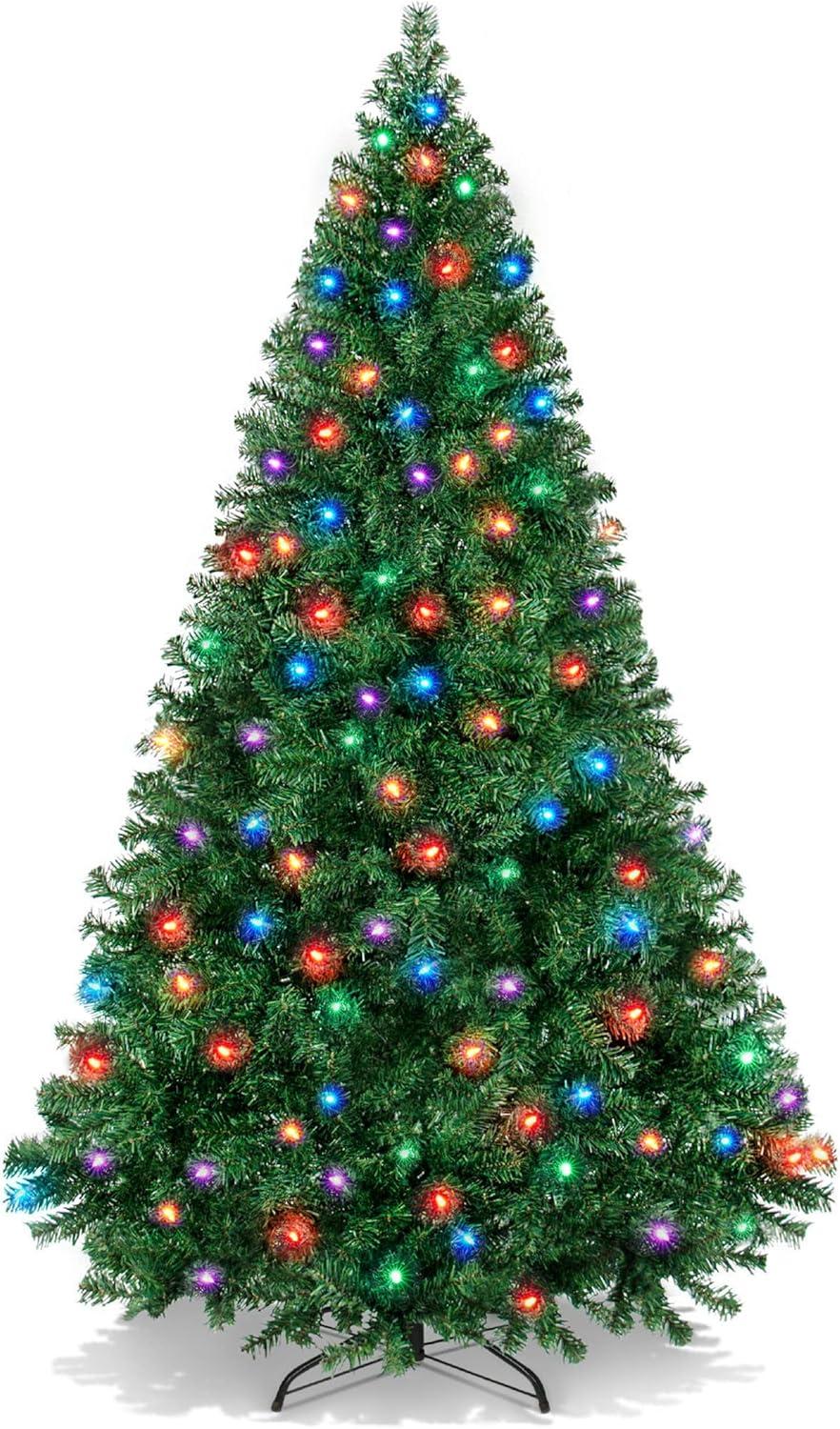 6ft Pre-Lit Multicolor LED Artificial Pine Christmas Tree