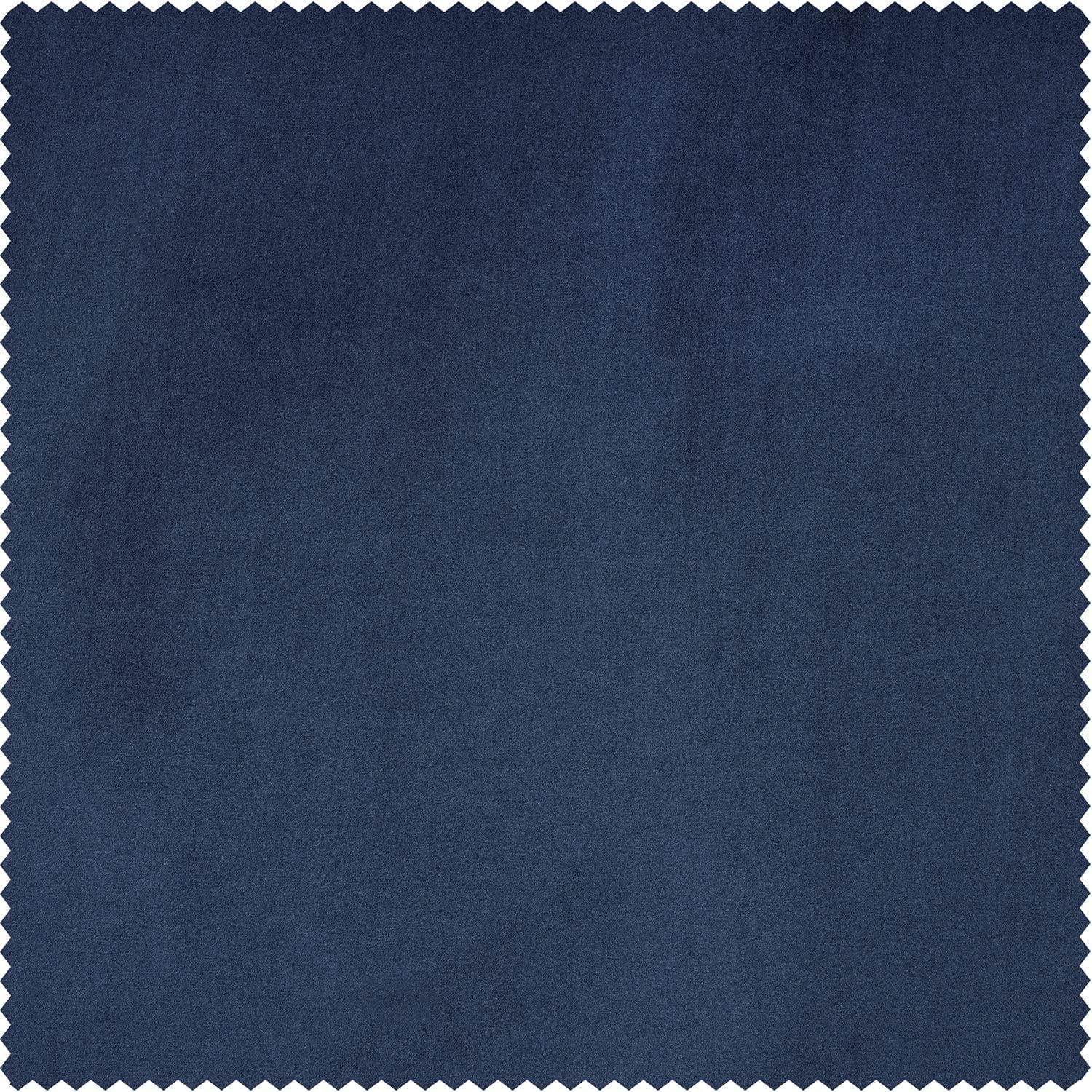 HPD Half Price Drapes Signature Dreamland Blue Plush Velvet Hotel Blackout Curtains(1 Panel),50W X 108L