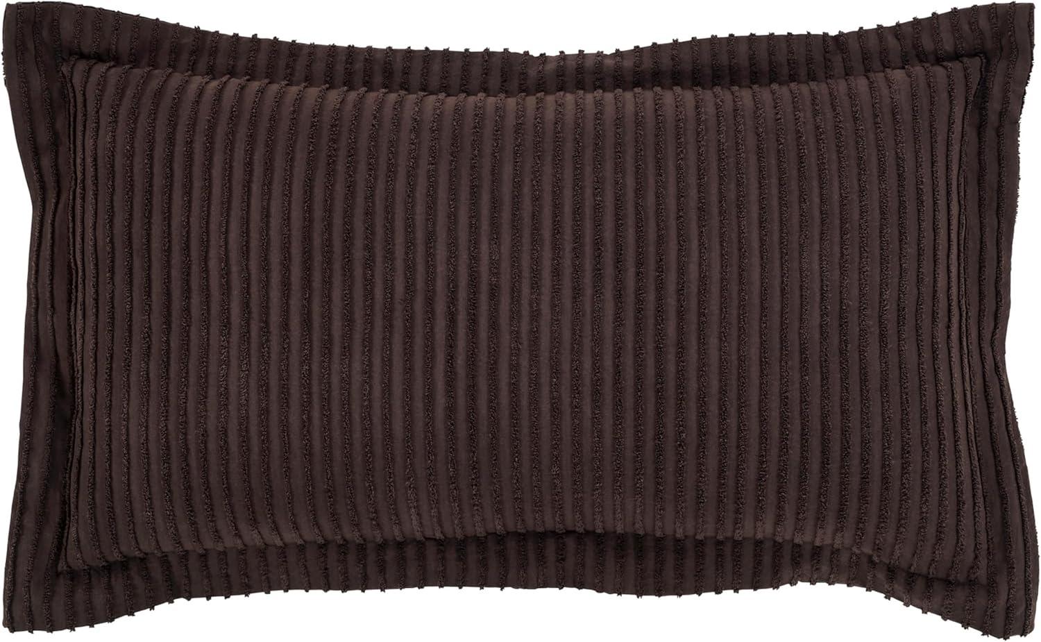Better Trends Jullian 100% Cotton Tufted Pillow Sham with Stripe Pattern Machine Washable Pillow Cover