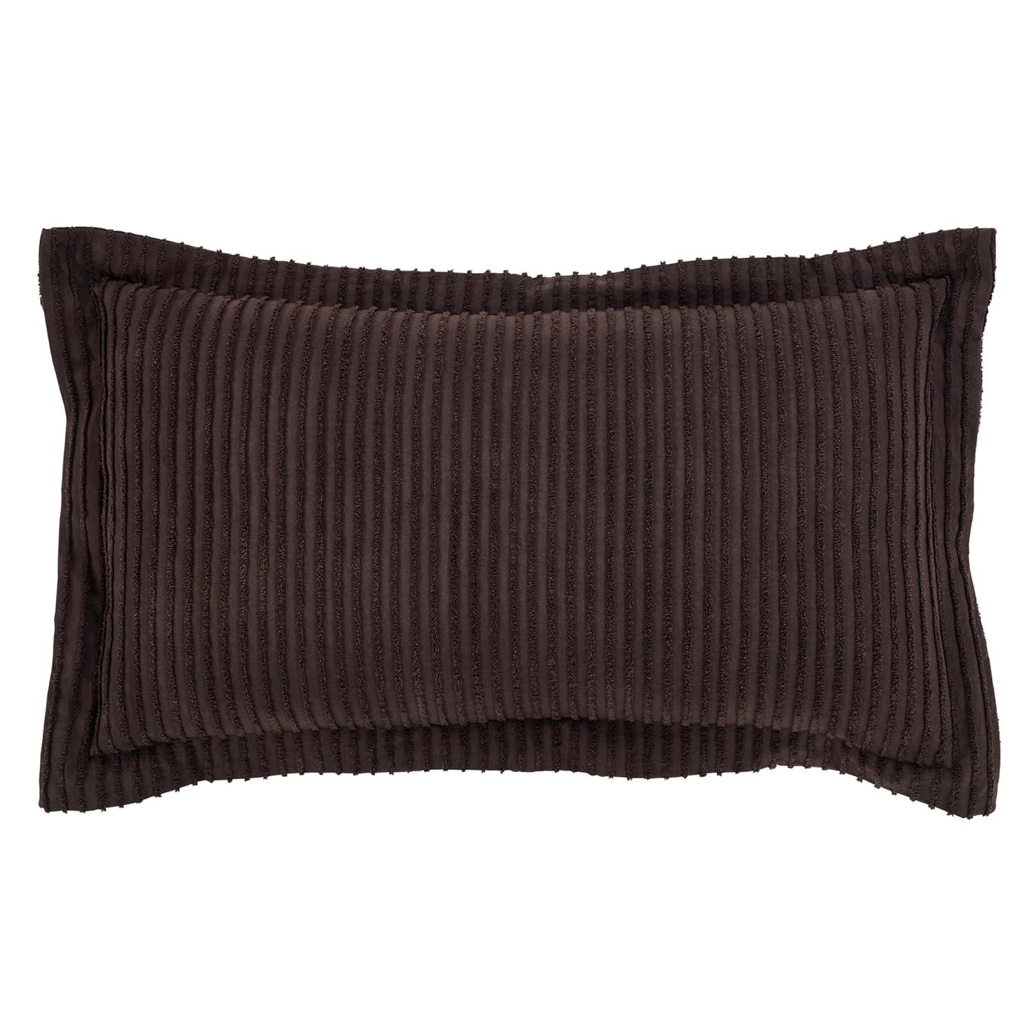 Better Trends Jullian 100% Cotton Tufted Pillow Sham with Stripe Pattern Machine Washable Pillow Cover