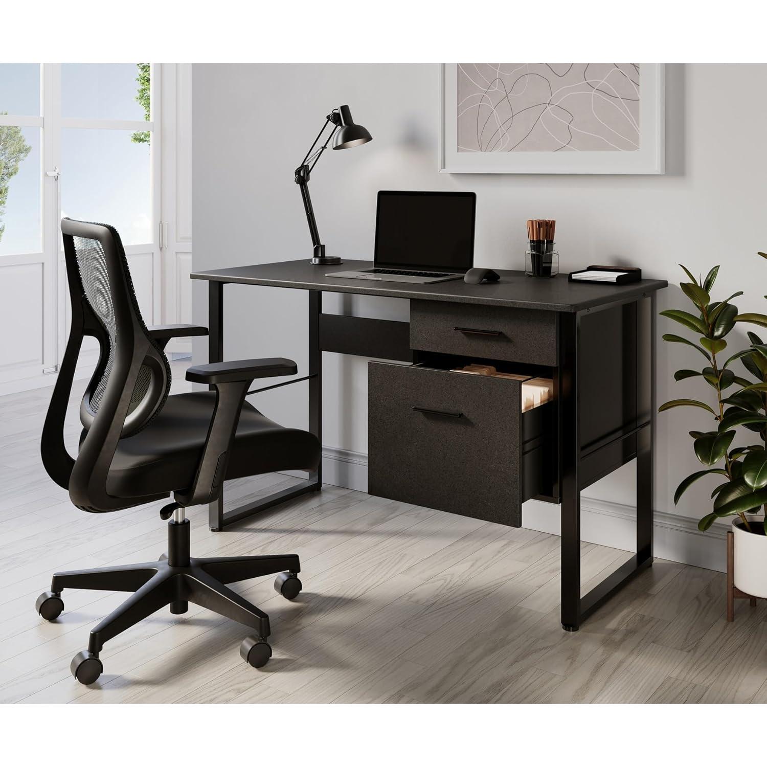 BIZFURN® Sensi Mesh/Fabric Low-Back Task Chair, Black, BIFMA Compliant