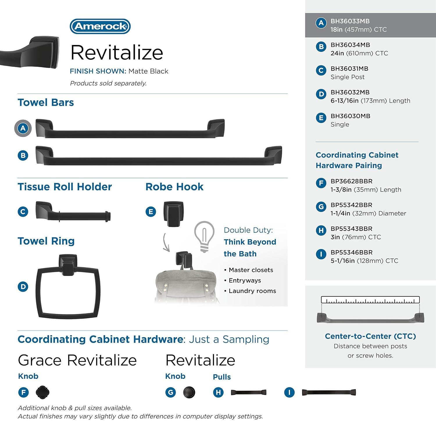 Revitalize 19.75" Wall Mounted Towel Bar